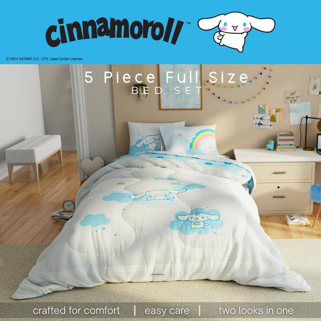 imageThomas amp Friends 4 Piece Toddler Bed Set Super Soft amp Cozy Reversible Microfiber Comforter and Sheets Officially Licensed Product by FrancoBlue Cinnamoroll