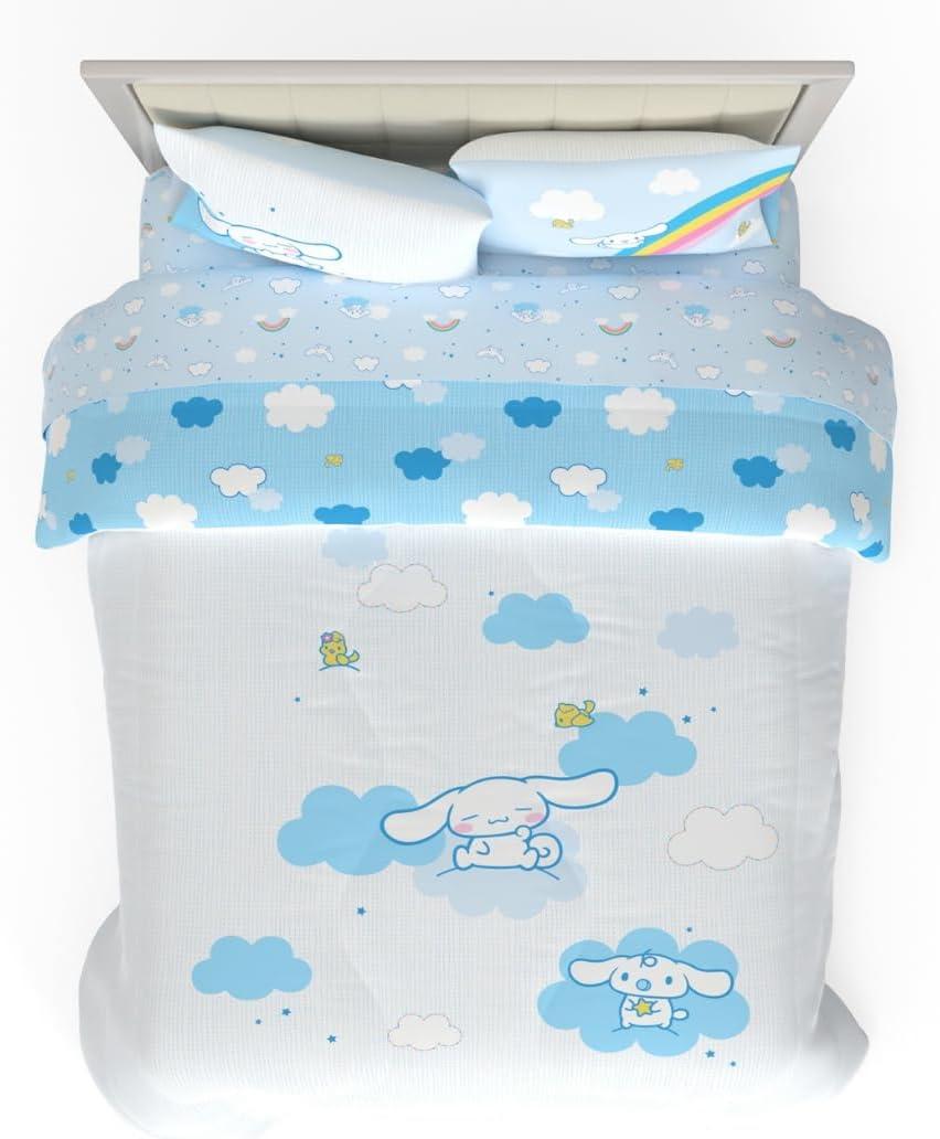 imageThomas amp Friends 4 Piece Toddler Bed Set Super Soft amp Cozy Reversible Microfiber Comforter and Sheets Officially Licensed Product by FrancoBlue Cinnamoroll