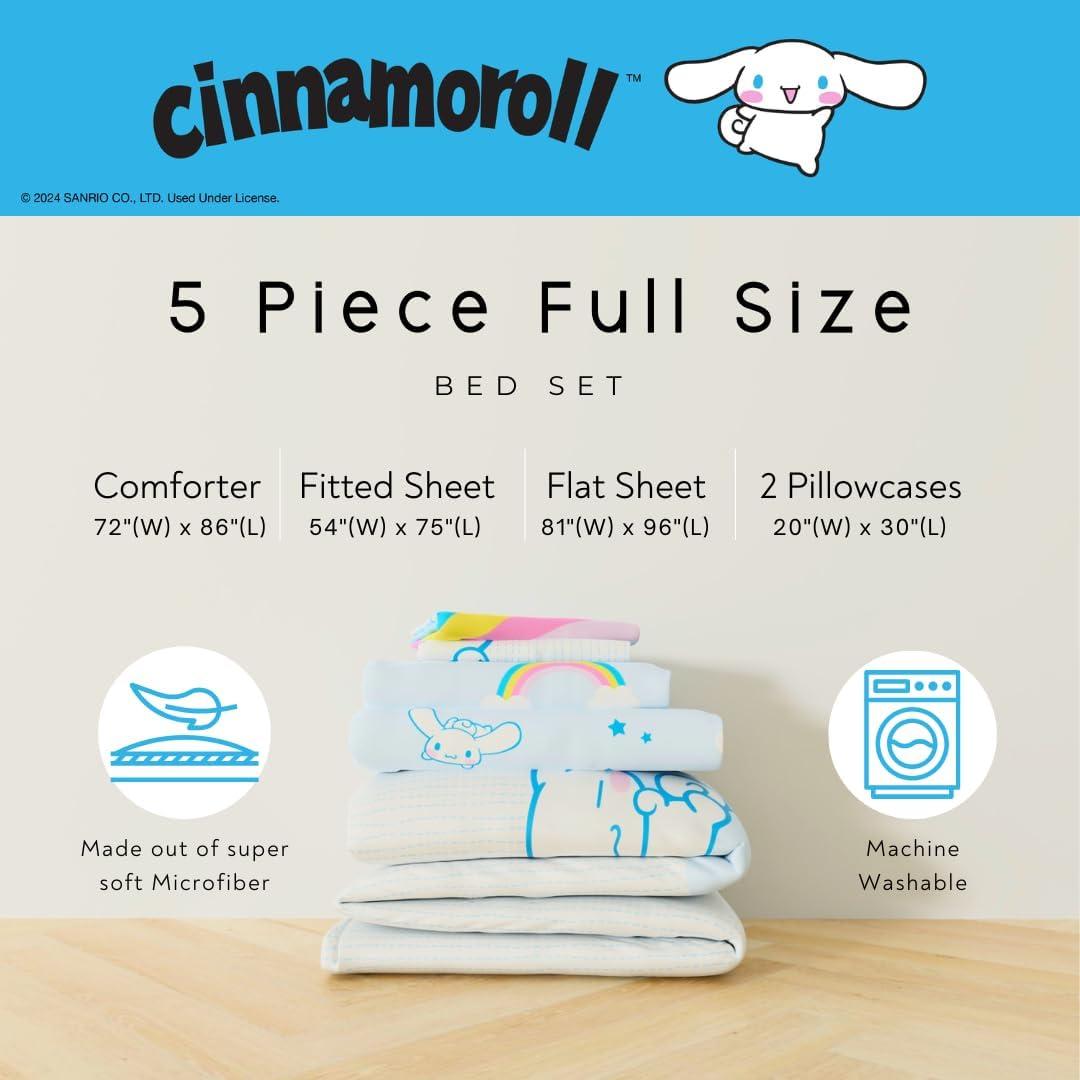 imageThomas amp Friends 4 Piece Toddler Bed Set Super Soft amp Cozy Reversible Microfiber Comforter and Sheets Officially Licensed Product by FrancoBlue Cinnamoroll