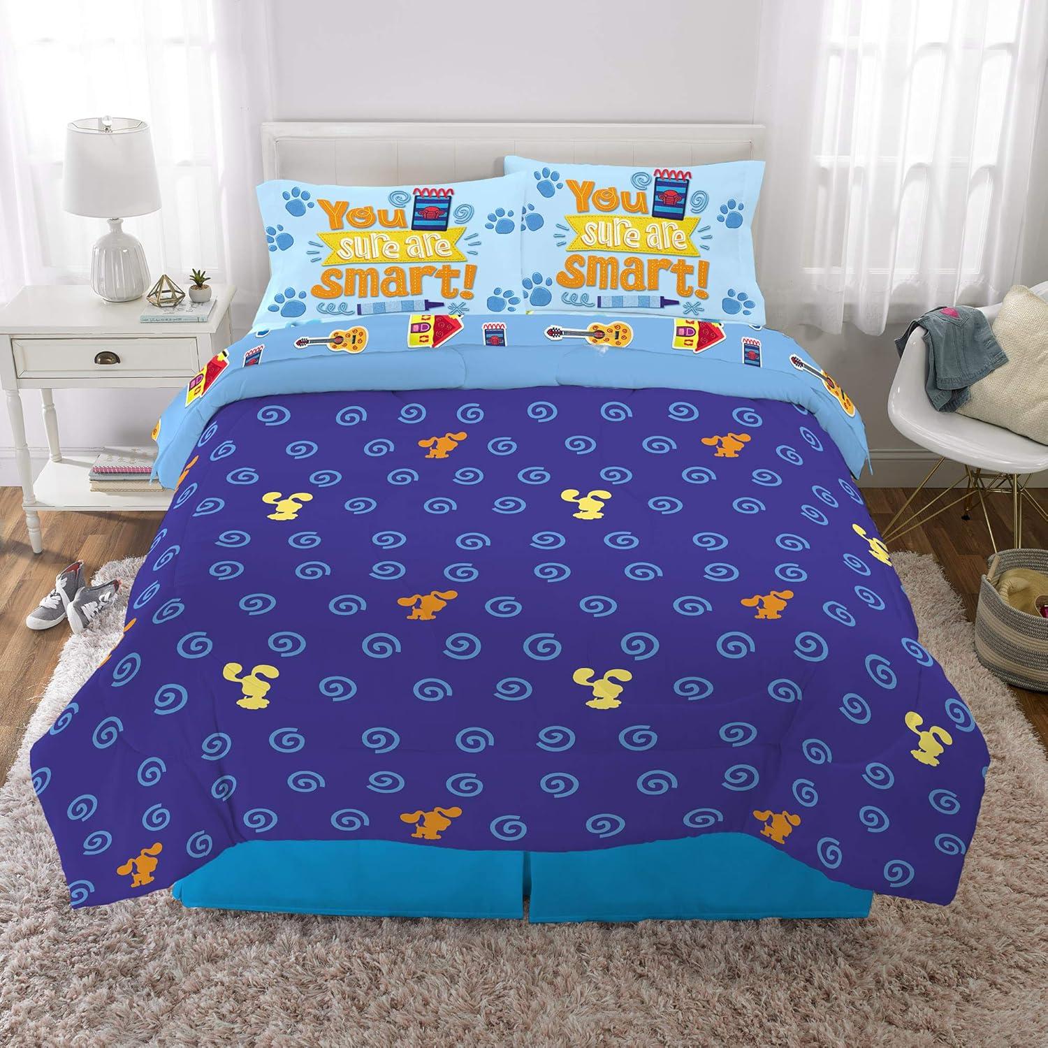 imageThomas amp Friends 4 Piece Toddler Bed Set Super Soft amp Cozy Reversible Microfiber Comforter and Sheets Officially Licensed Product by FrancoBlues Clues