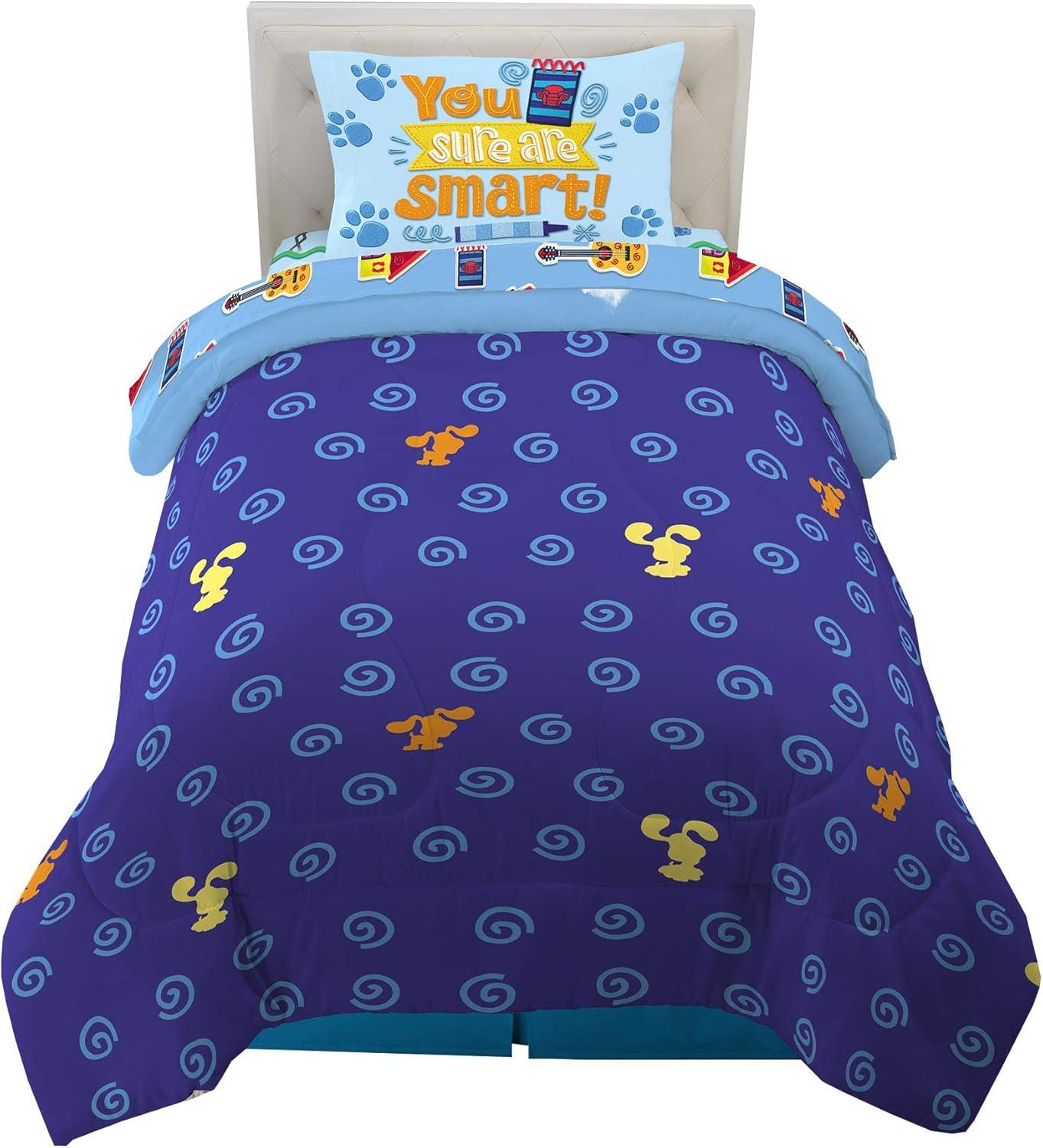 imageThomas amp Friends 4 Piece Toddler Bed Set Super Soft amp Cozy Reversible Microfiber Comforter and Sheets Officially Licensed Product by FrancoBlues Clues