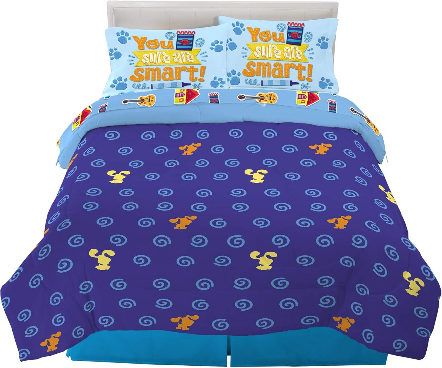 imageThomas amp Friends 4 Piece Toddler Bed Set Super Soft amp Cozy Reversible Microfiber Comforter and Sheets Officially Licensed Product by FrancoBlues Clues