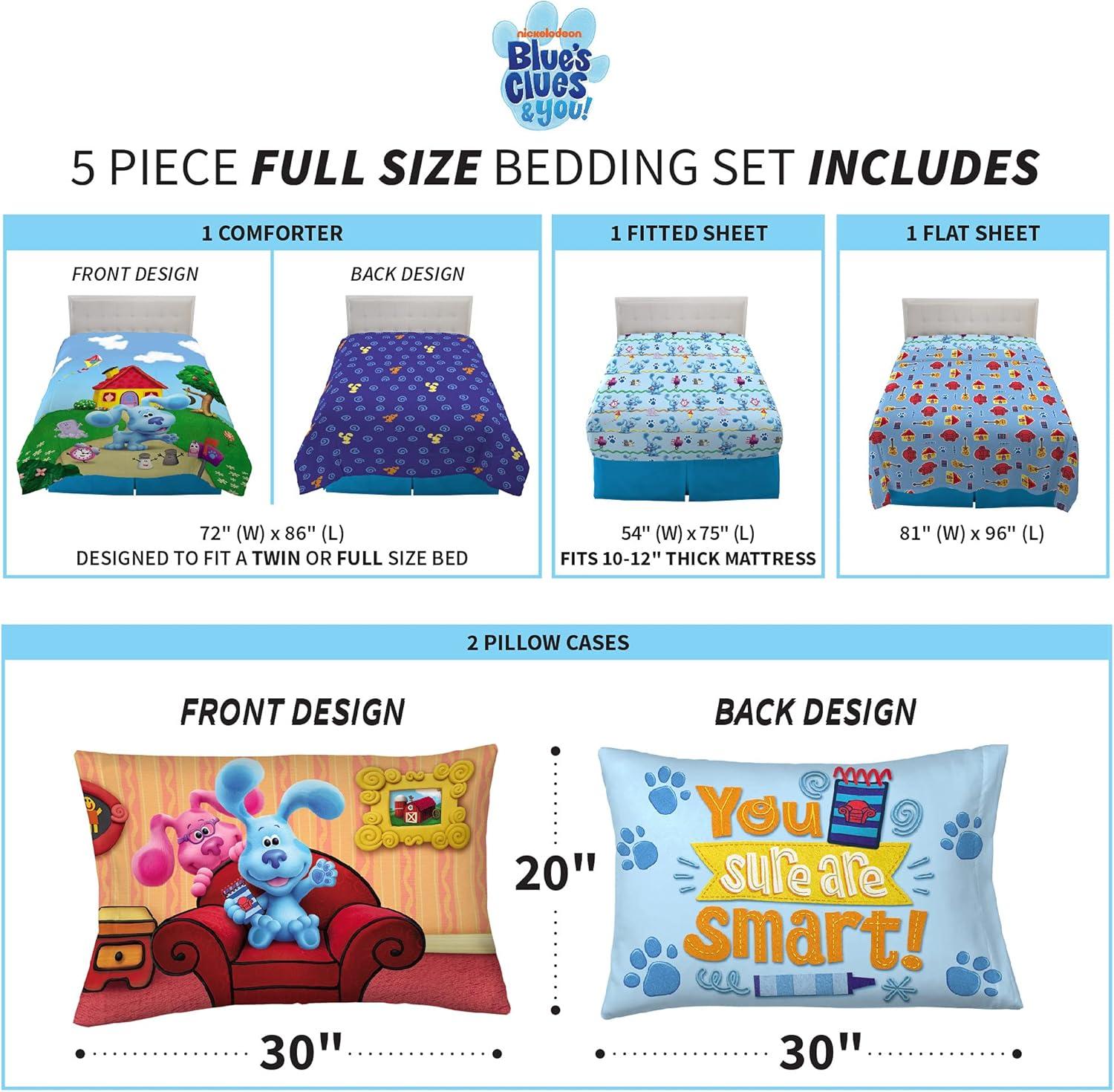imageThomas amp Friends 4 Piece Toddler Bed Set Super Soft amp Cozy Reversible Microfiber Comforter and Sheets Officially Licensed Product by FrancoBlues Clues