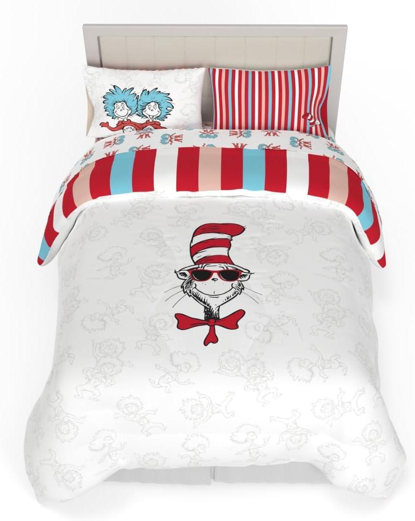 imageThomas amp Friends 4 Piece Toddler Bed Set Super Soft amp Cozy Reversible Microfiber Comforter and Sheets Officially Licensed Product by FrancoCat in the Hat