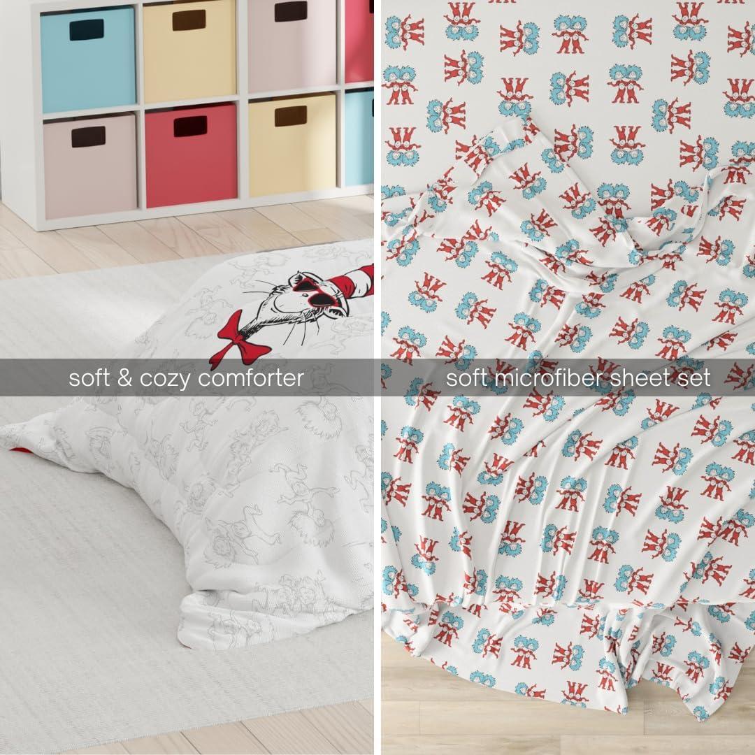 imageThomas amp Friends 4 Piece Toddler Bed Set Super Soft amp Cozy Reversible Microfiber Comforter and Sheets Officially Licensed Product by FrancoCat in the Hat
