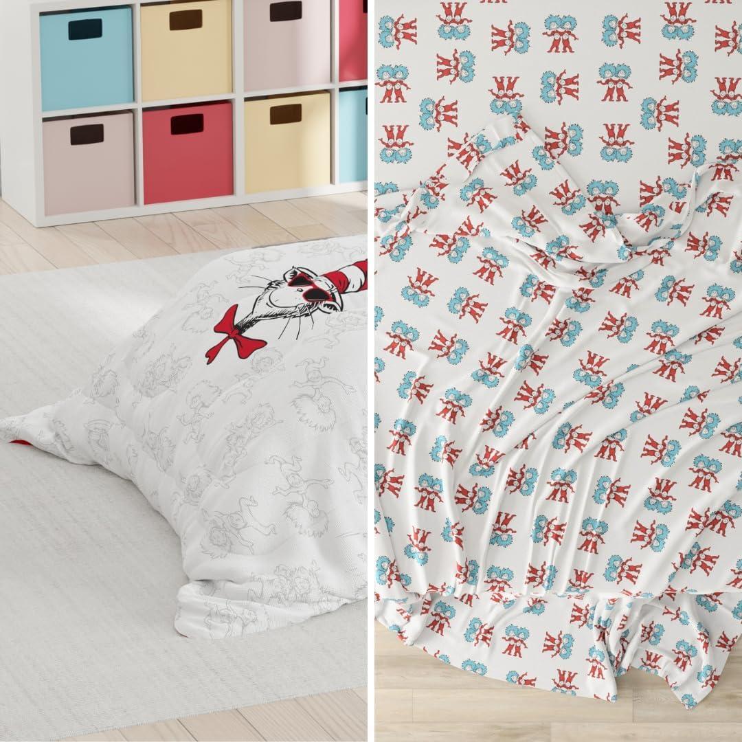 imageThomas amp Friends 4 Piece Toddler Bed Set Super Soft amp Cozy Reversible Microfiber Comforter and Sheets Officially Licensed Product by FrancoCat in the Hat