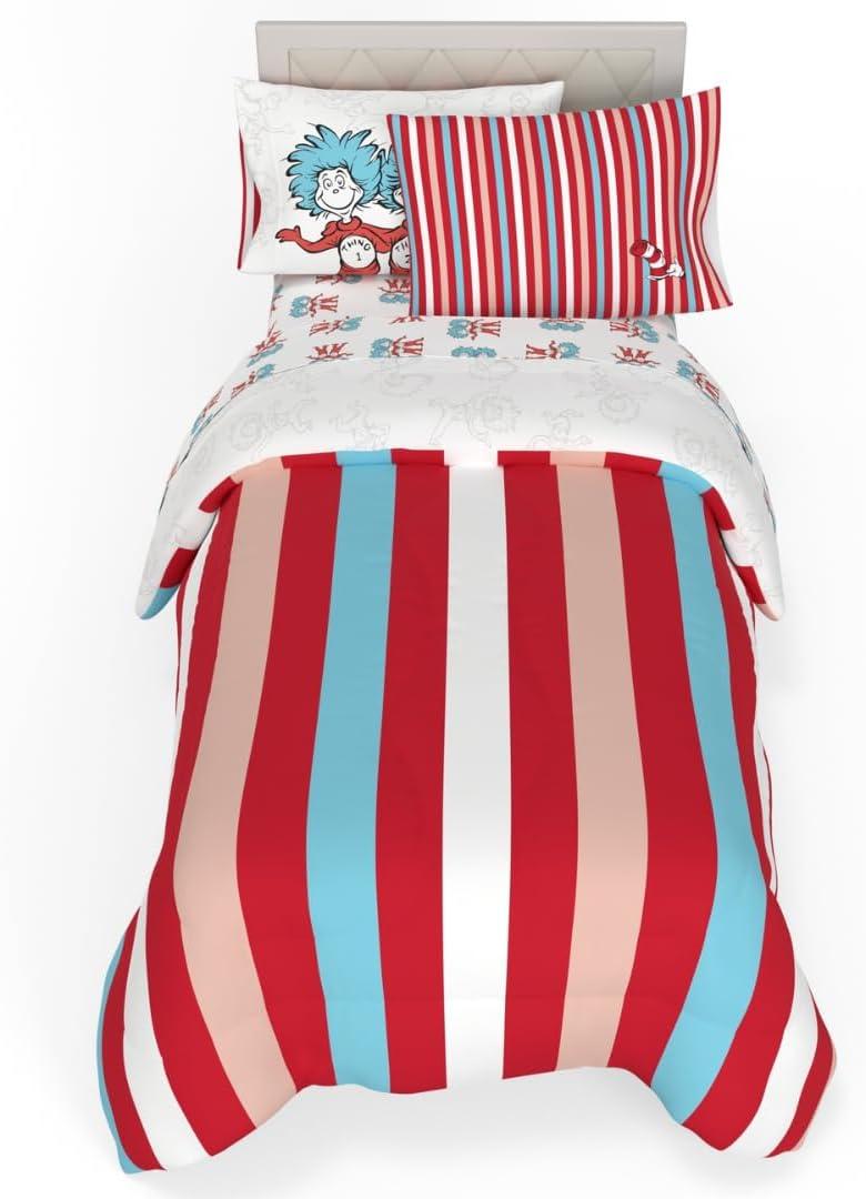 imageThomas amp Friends 4 Piece Toddler Bed Set Super Soft amp Cozy Reversible Microfiber Comforter and Sheets Officially Licensed Product by FrancoCat in the Hat