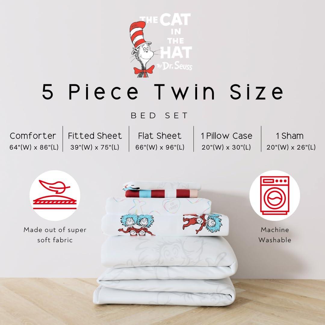 imageThomas amp Friends 4 Piece Toddler Bed Set Super Soft amp Cozy Reversible Microfiber Comforter and Sheets Officially Licensed Product by FrancoCat in the Hat