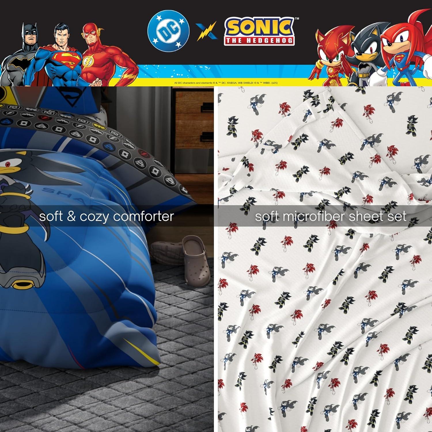 imageThomas amp Friends 4 Piece Toddler Bed Set Super Soft amp Cozy Reversible Microfiber Comforter and Sheets Officially Licensed Product by FrancoDC X Sonic the Hedgehog