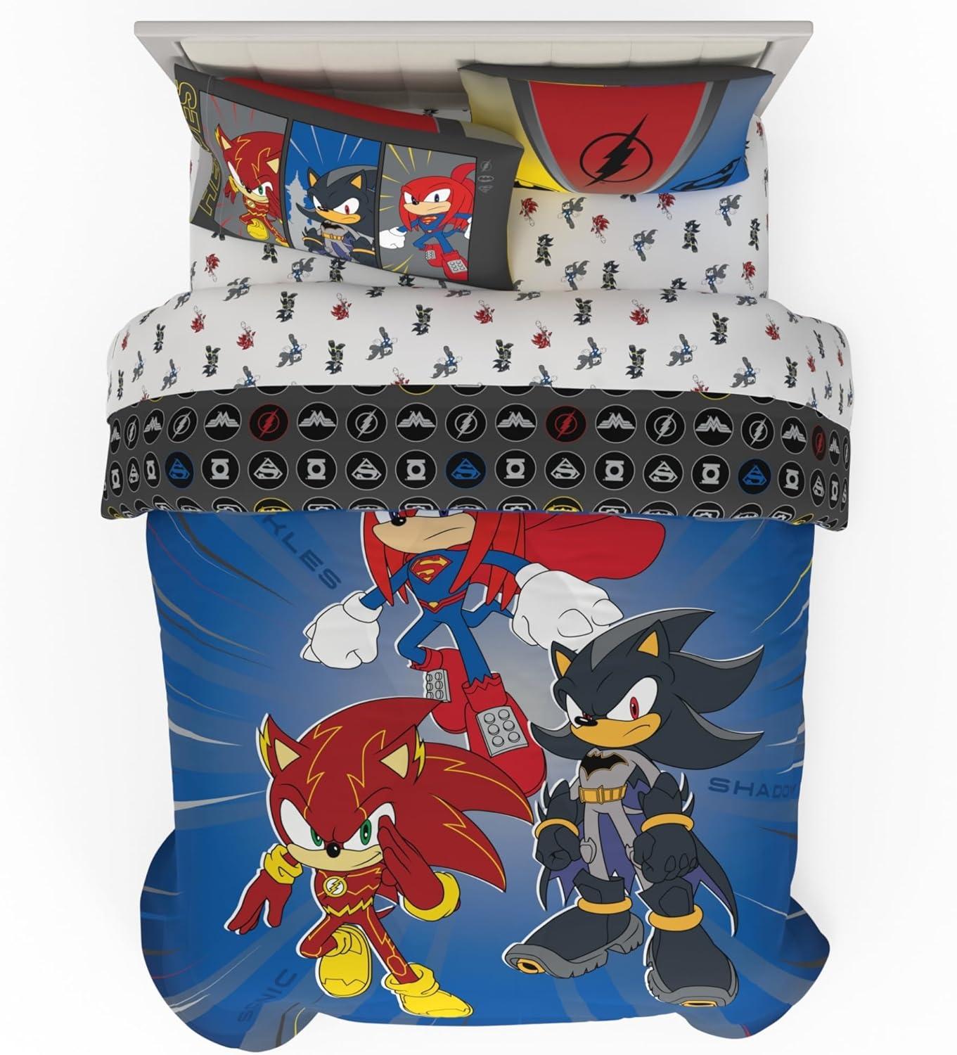 imageThomas amp Friends 4 Piece Toddler Bed Set Super Soft amp Cozy Reversible Microfiber Comforter and Sheets Officially Licensed Product by FrancoDC X Sonic the Hedgehog