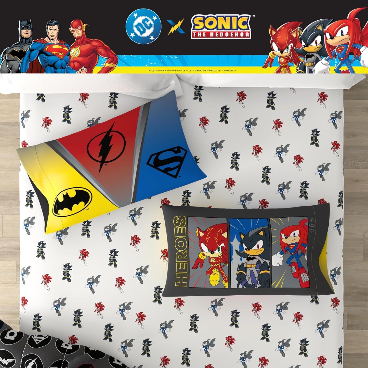 imageThomas amp Friends 4 Piece Toddler Bed Set Super Soft amp Cozy Reversible Microfiber Comforter and Sheets Officially Licensed Product by FrancoDC X Sonic the Hedgehog