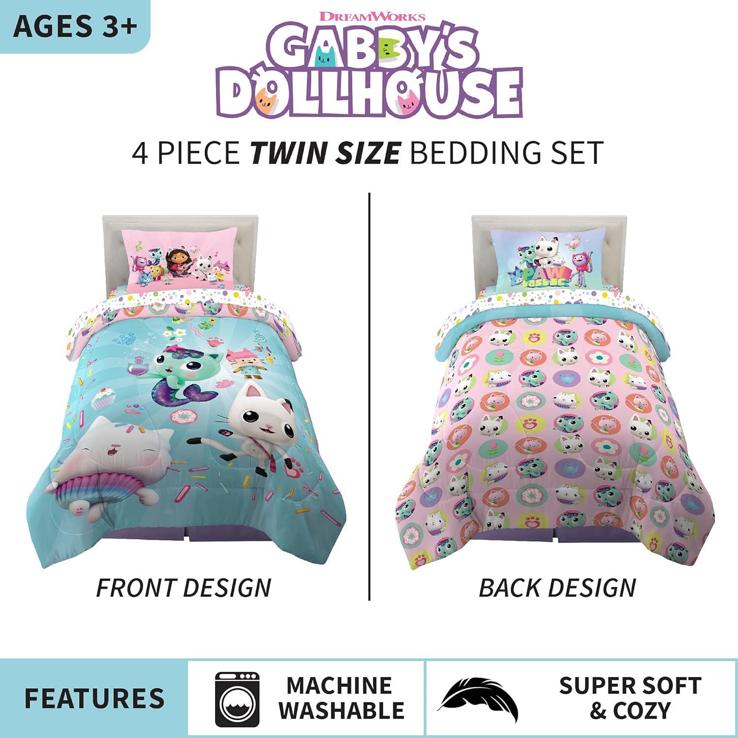 imageThomas amp Friends 4 Piece Toddler Bed Set Super Soft amp Cozy Reversible Microfiber Comforter and Sheets Officially Licensed Product by FrancoGabbys Dollhouse