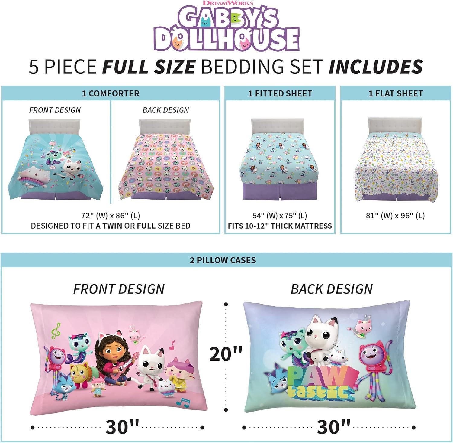 imageThomas amp Friends 4 Piece Toddler Bed Set Super Soft amp Cozy Reversible Microfiber Comforter and Sheets Officially Licensed Product by FrancoGabbys Dollhouse
