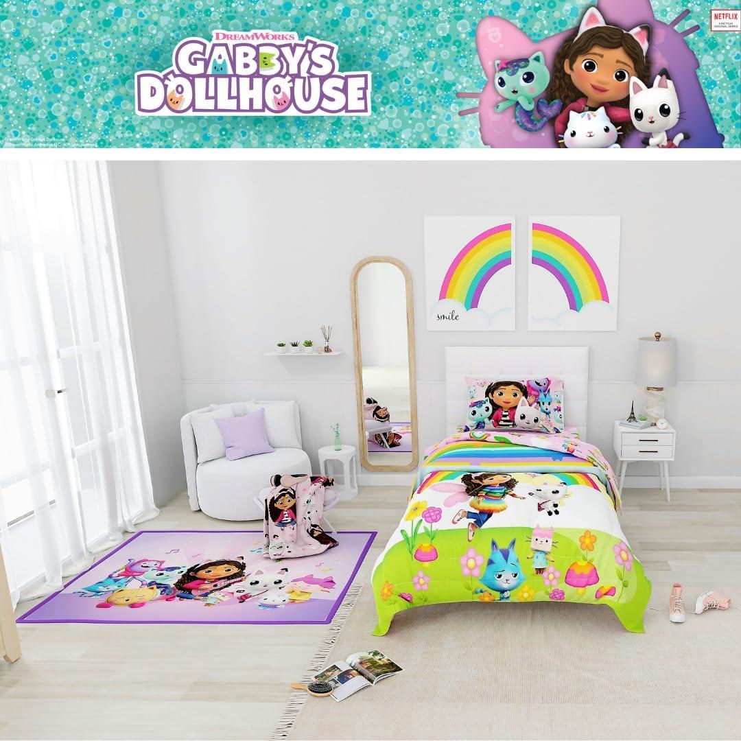 imageThomas amp Friends 4 Piece Toddler Bed Set Super Soft amp Cozy Reversible Microfiber Comforter and Sheets Officially Licensed Product by FrancoGabbys Dollhouse Fun Festival Vibes