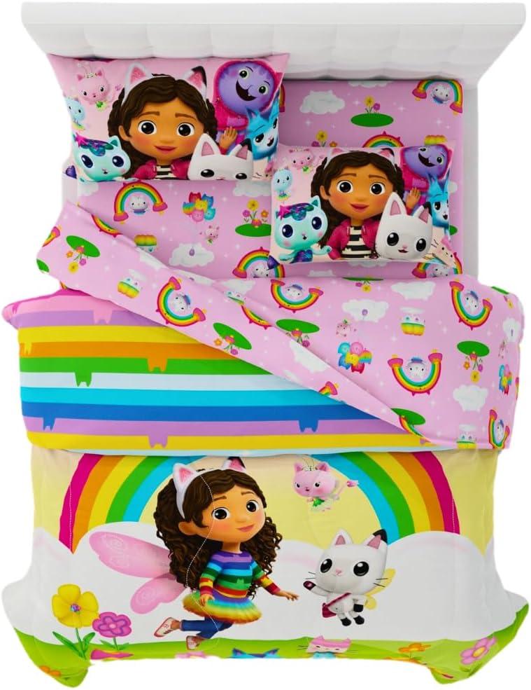 imageThomas amp Friends 4 Piece Toddler Bed Set Super Soft amp Cozy Reversible Microfiber Comforter and Sheets Officially Licensed Product by FrancoGabbys Dollhouse Fun Festival Vibes