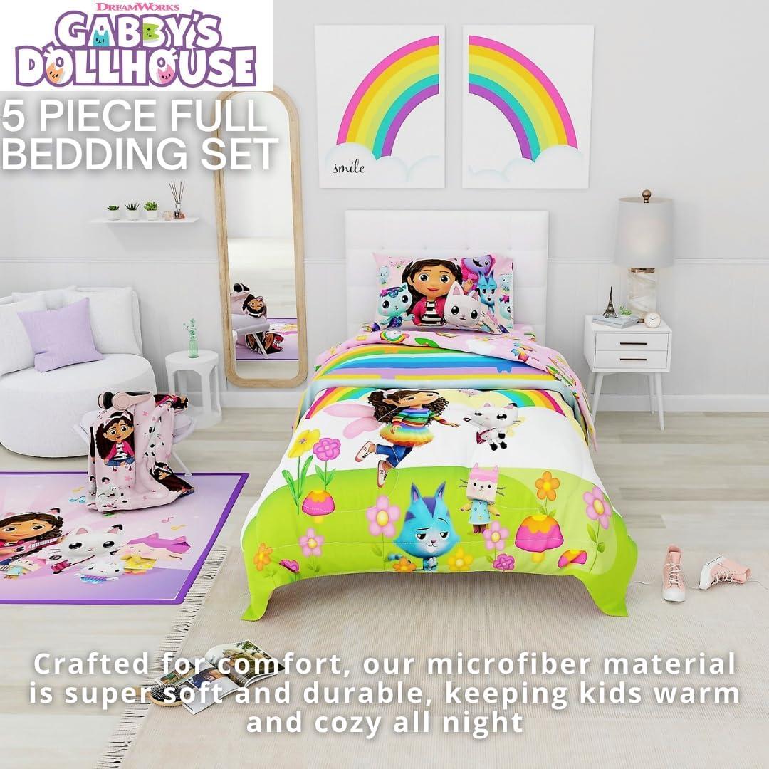 imageThomas amp Friends 4 Piece Toddler Bed Set Super Soft amp Cozy Reversible Microfiber Comforter and Sheets Officially Licensed Product by FrancoGabbys Dollhouse Fun Festival Vibes