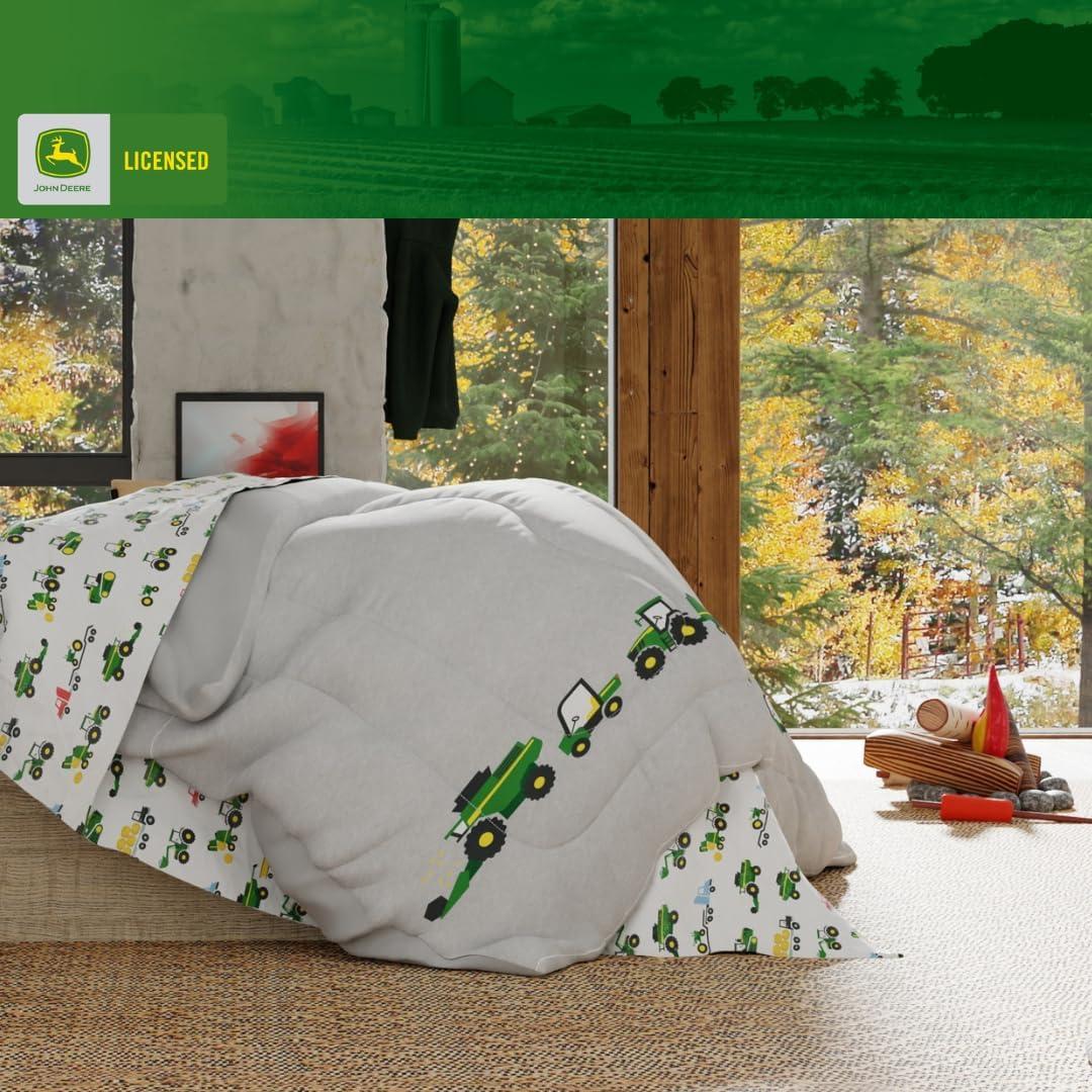 imageThomas amp Friends 4 Piece Toddler Bed Set Super Soft amp Cozy Reversible Microfiber Comforter and Sheets Officially Licensed Product by FrancoGreen John Deere