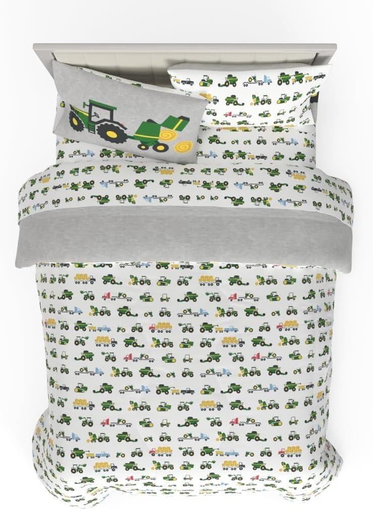 imageThomas amp Friends 4 Piece Toddler Bed Set Super Soft amp Cozy Reversible Microfiber Comforter and Sheets Officially Licensed Product by FrancoGreen John Deere