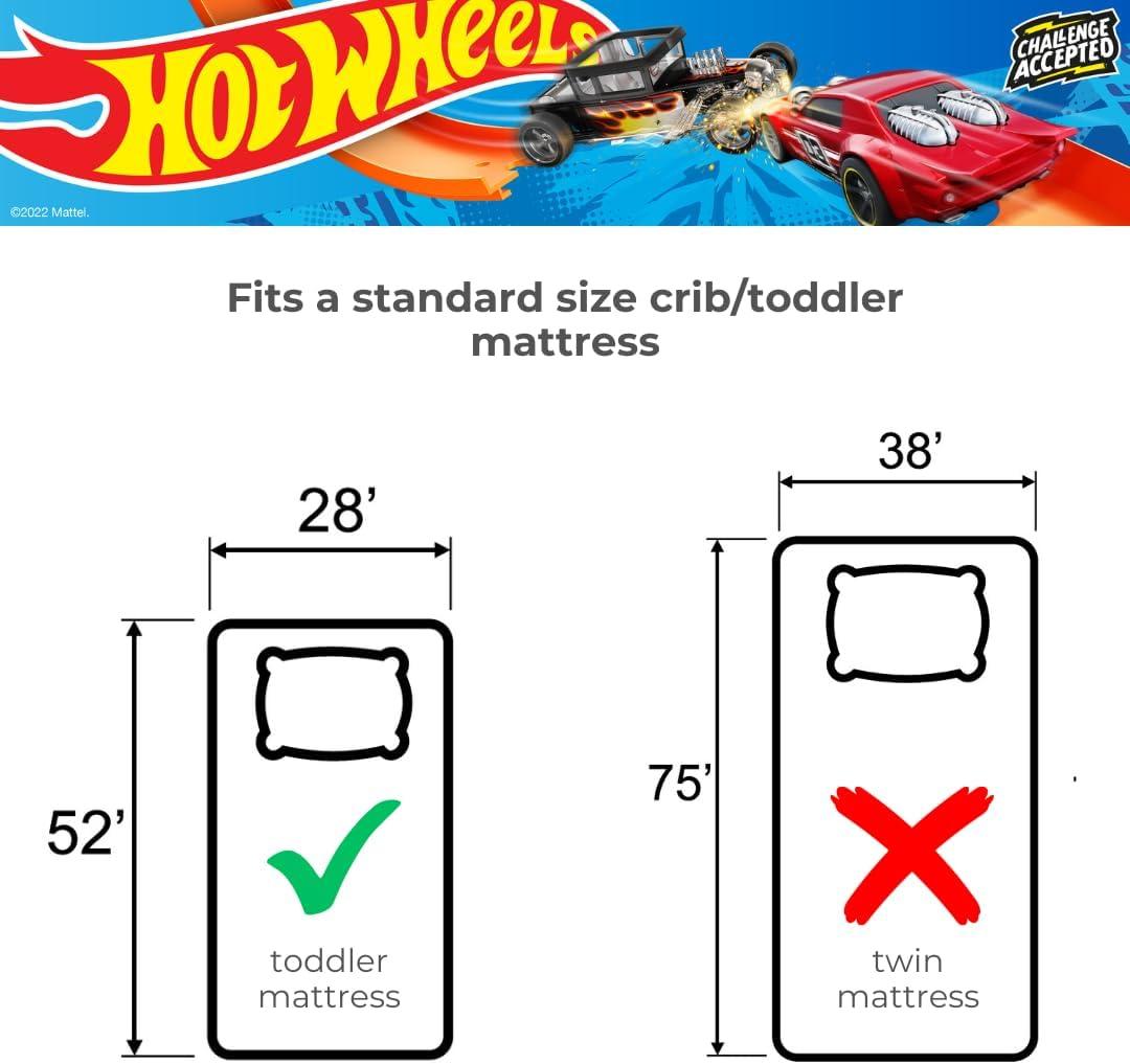 imageThomas amp Friends 4 Piece Toddler Bed Set Super Soft amp Cozy Reversible Microfiber Comforter and Sheets Officially Licensed Product by FrancoHot Wheels