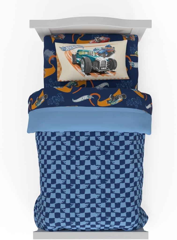 imageThomas amp Friends 4 Piece Toddler Bed Set Super Soft amp Cozy Reversible Microfiber Comforter and Sheets Officially Licensed Product by FrancoHot Wheels