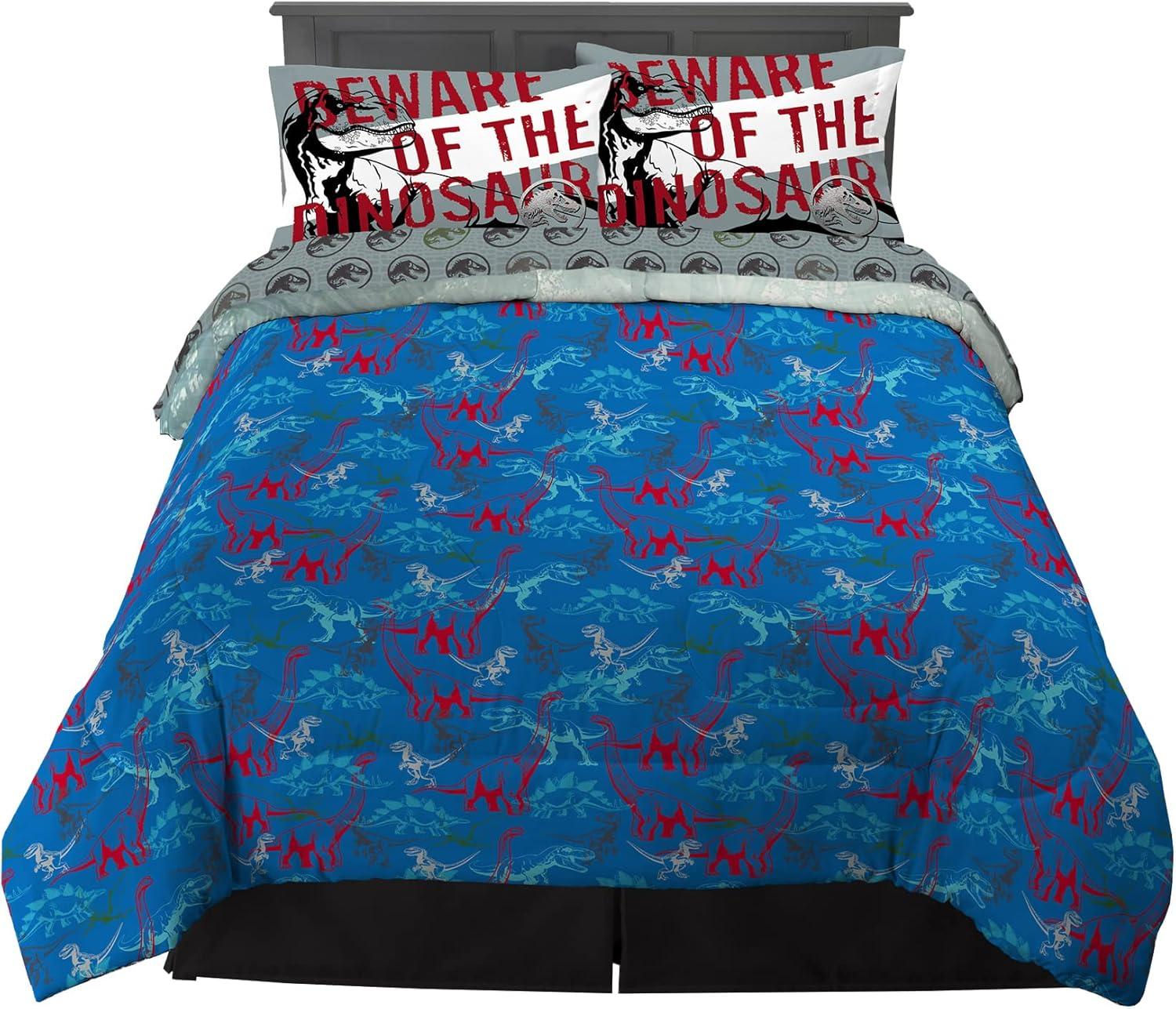 imageThomas amp Friends 4 Piece Toddler Bed Set Super Soft amp Cozy Reversible Microfiber Comforter and Sheets Officially Licensed Product by FrancoJurassic World Dominion