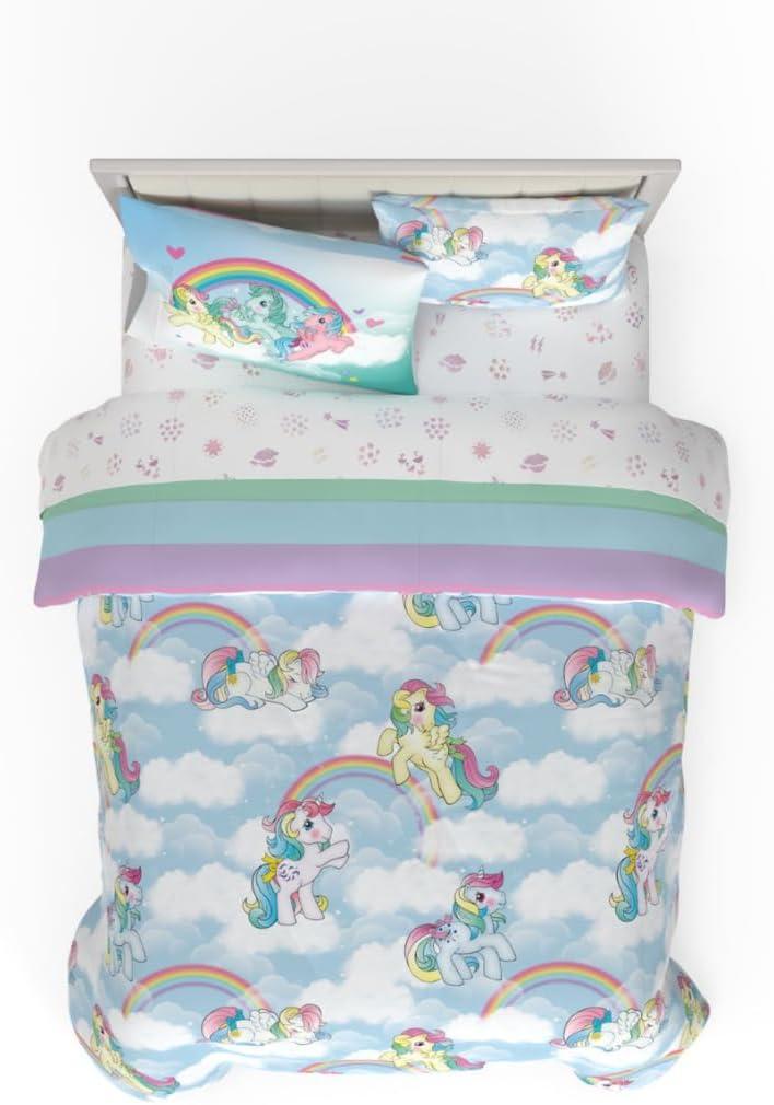 imageThomas amp Friends 4 Piece Toddler Bed Set Super Soft amp Cozy Reversible Microfiber Comforter and Sheets Officially Licensed Product by FrancoLight Blue My Little Pony