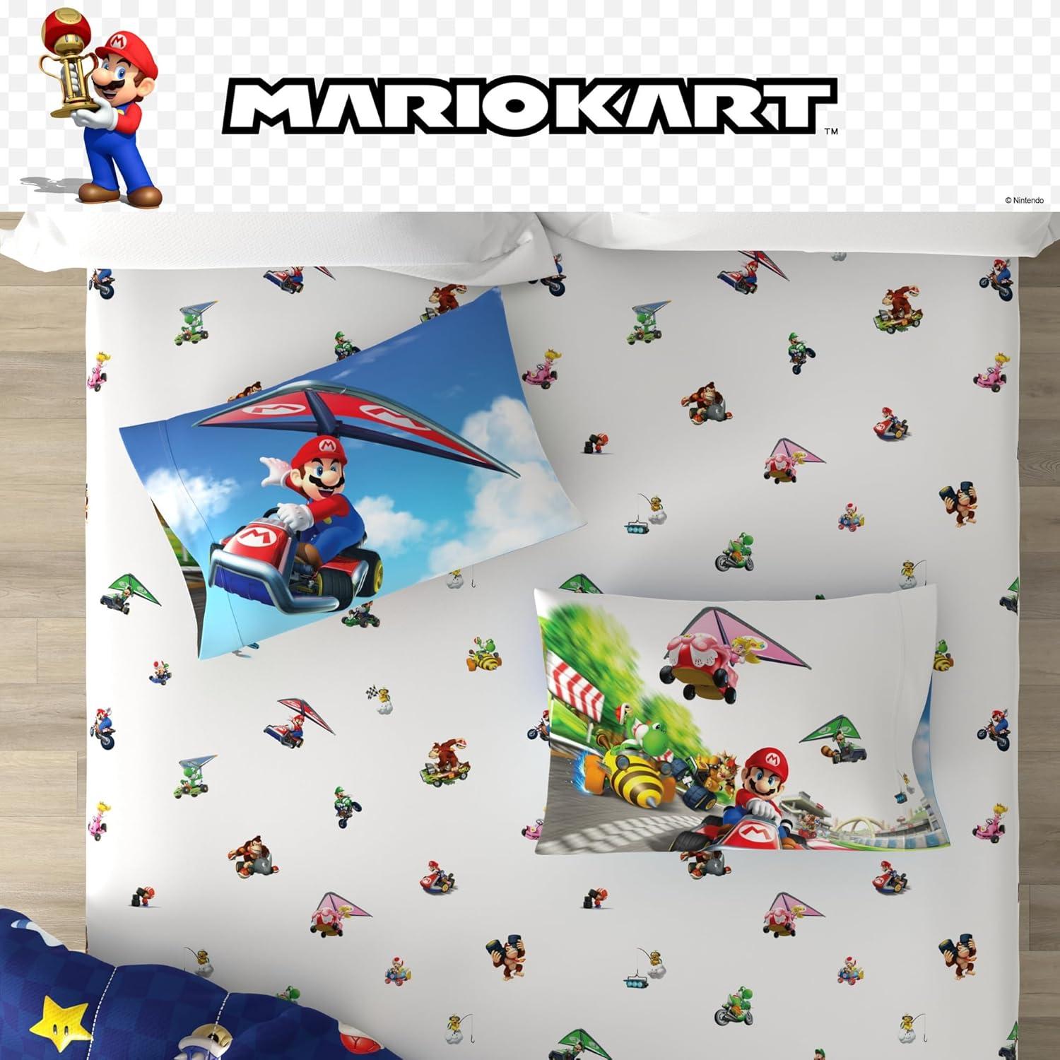 imageThomas amp Friends 4 Piece Toddler Bed Set Super Soft amp Cozy Reversible Microfiber Comforter and Sheets Officially Licensed Product by FrancoMario Kart