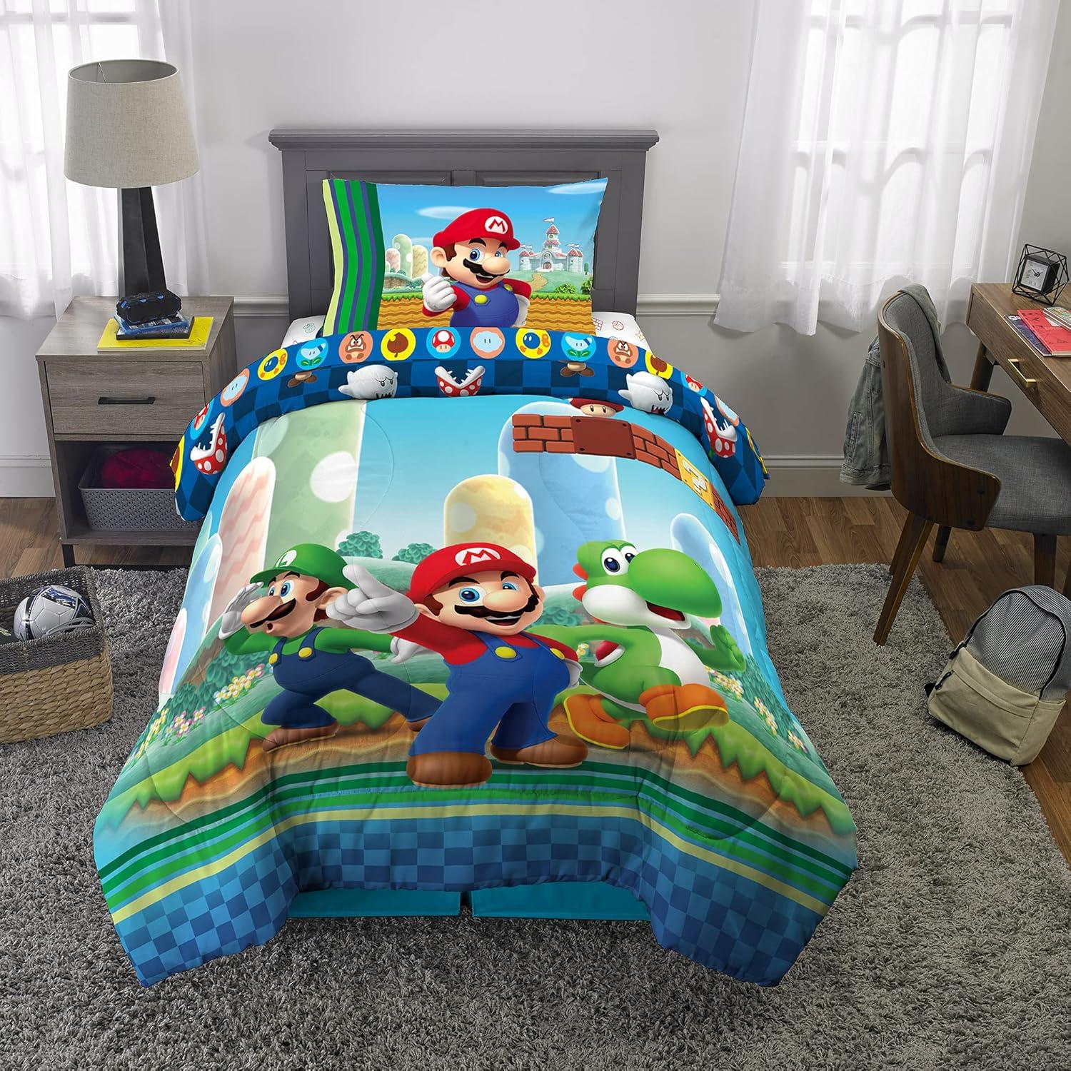 imageThomas amp Friends 4 Piece Toddler Bed Set Super Soft amp Cozy Reversible Microfiber Comforter and Sheets Officially Licensed Product by FrancoMario