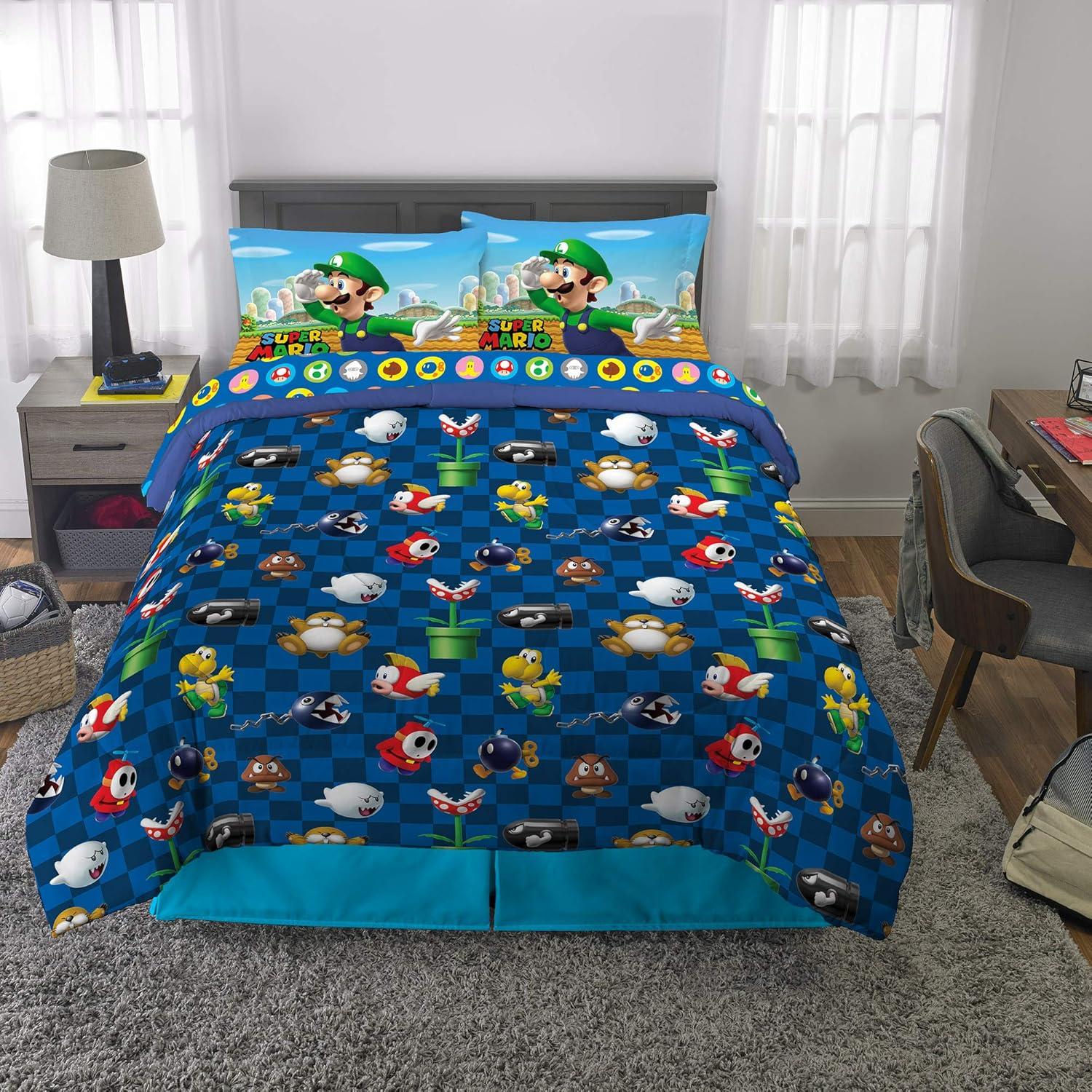 imageThomas amp Friends 4 Piece Toddler Bed Set Super Soft amp Cozy Reversible Microfiber Comforter and Sheets Officially Licensed Product by FrancoMario