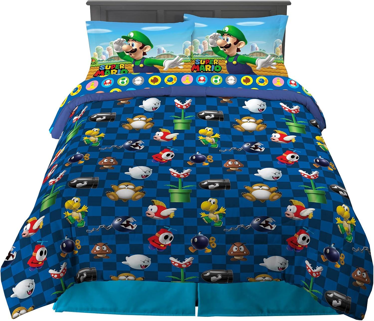 imageThomas amp Friends 4 Piece Toddler Bed Set Super Soft amp Cozy Reversible Microfiber Comforter and Sheets Officially Licensed Product by FrancoMario