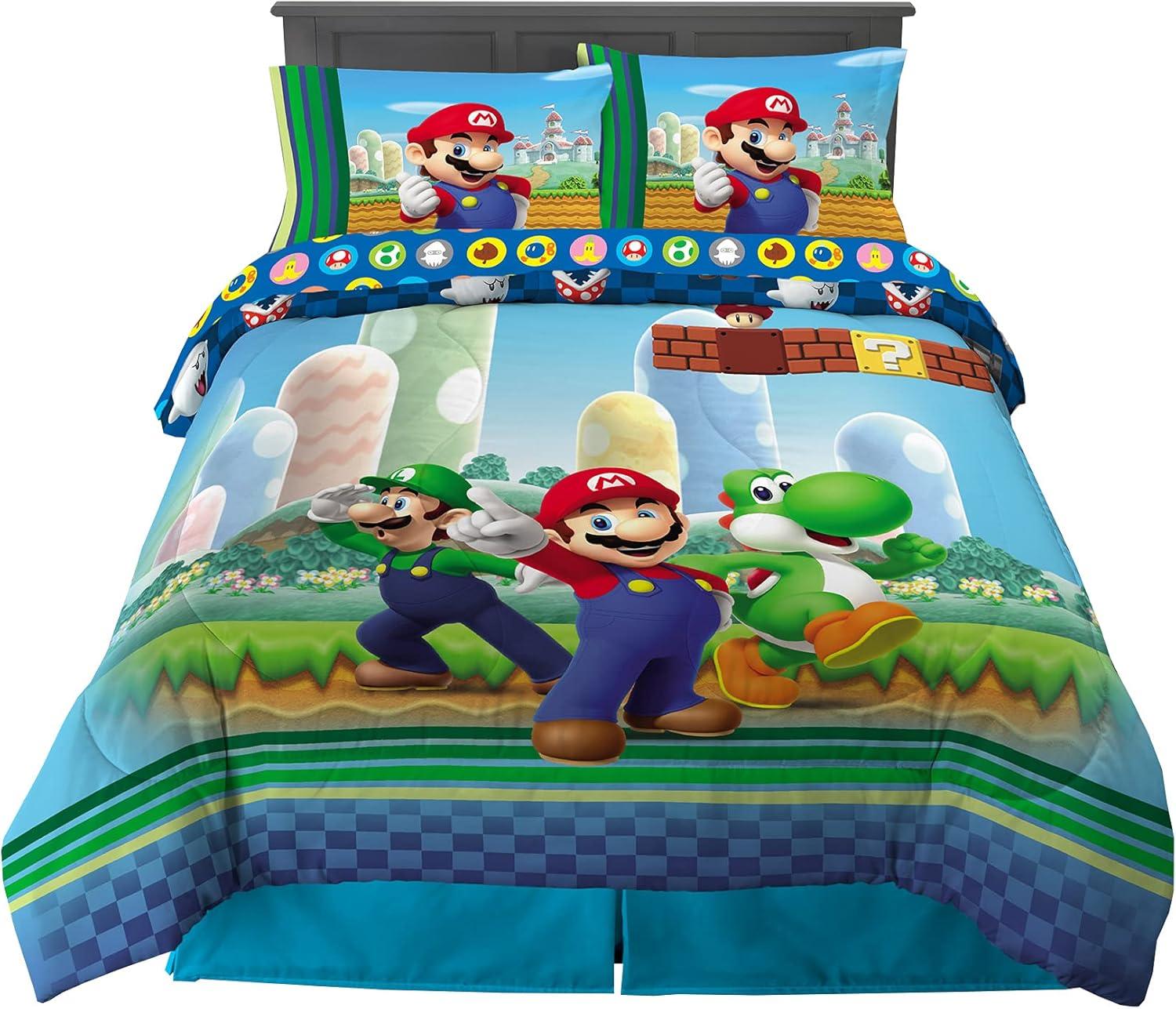 imageThomas amp Friends 4 Piece Toddler Bed Set Super Soft amp Cozy Reversible Microfiber Comforter and Sheets Officially Licensed Product by FrancoMario