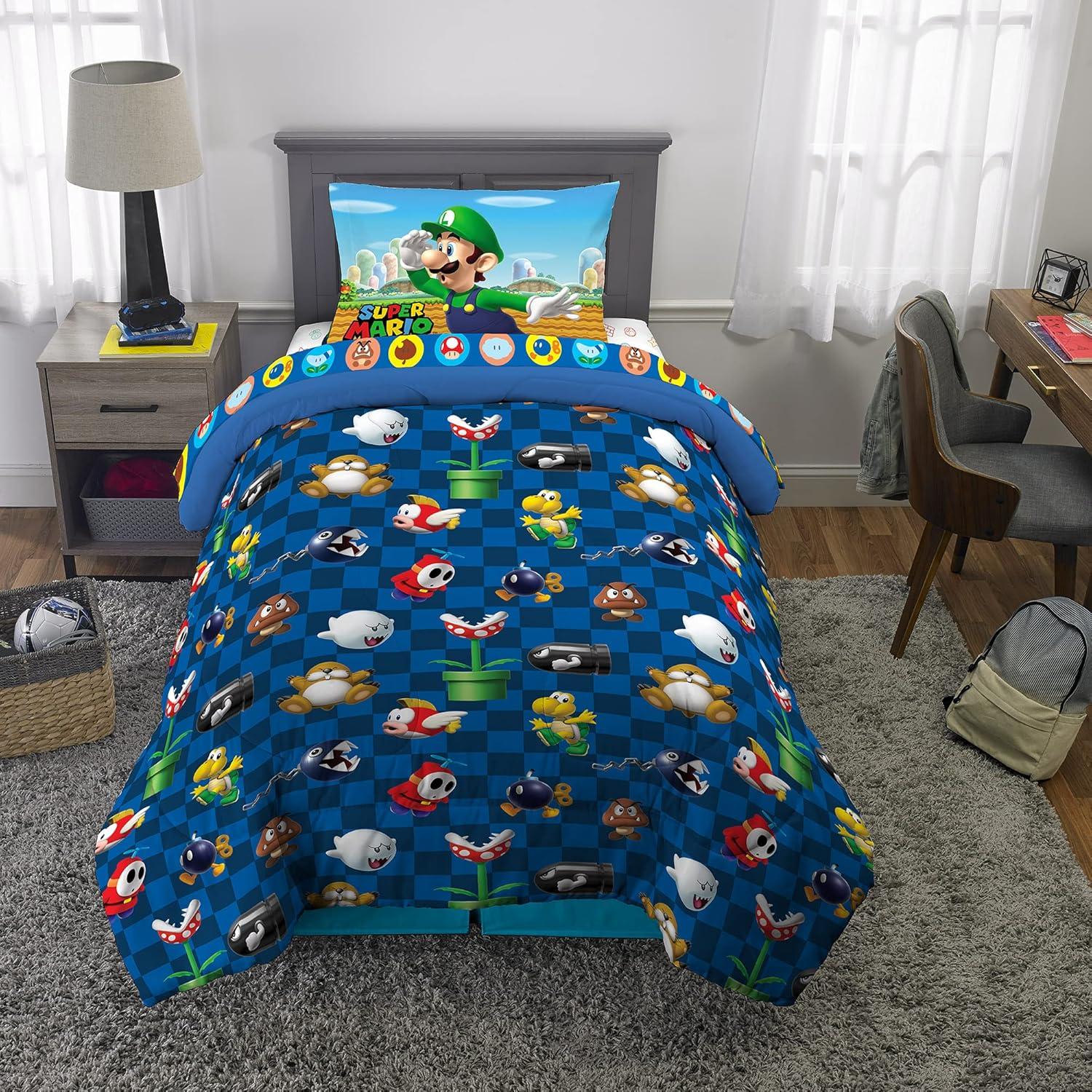 imageThomas amp Friends 4 Piece Toddler Bed Set Super Soft amp Cozy Reversible Microfiber Comforter and Sheets Officially Licensed Product by FrancoMario