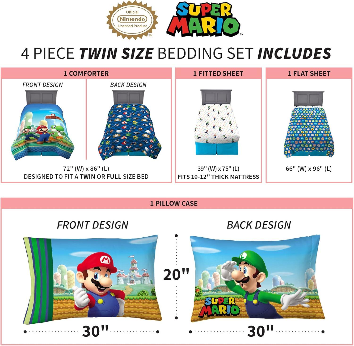 imageThomas amp Friends 4 Piece Toddler Bed Set Super Soft amp Cozy Reversible Microfiber Comforter and Sheets Officially Licensed Product by FrancoMario
