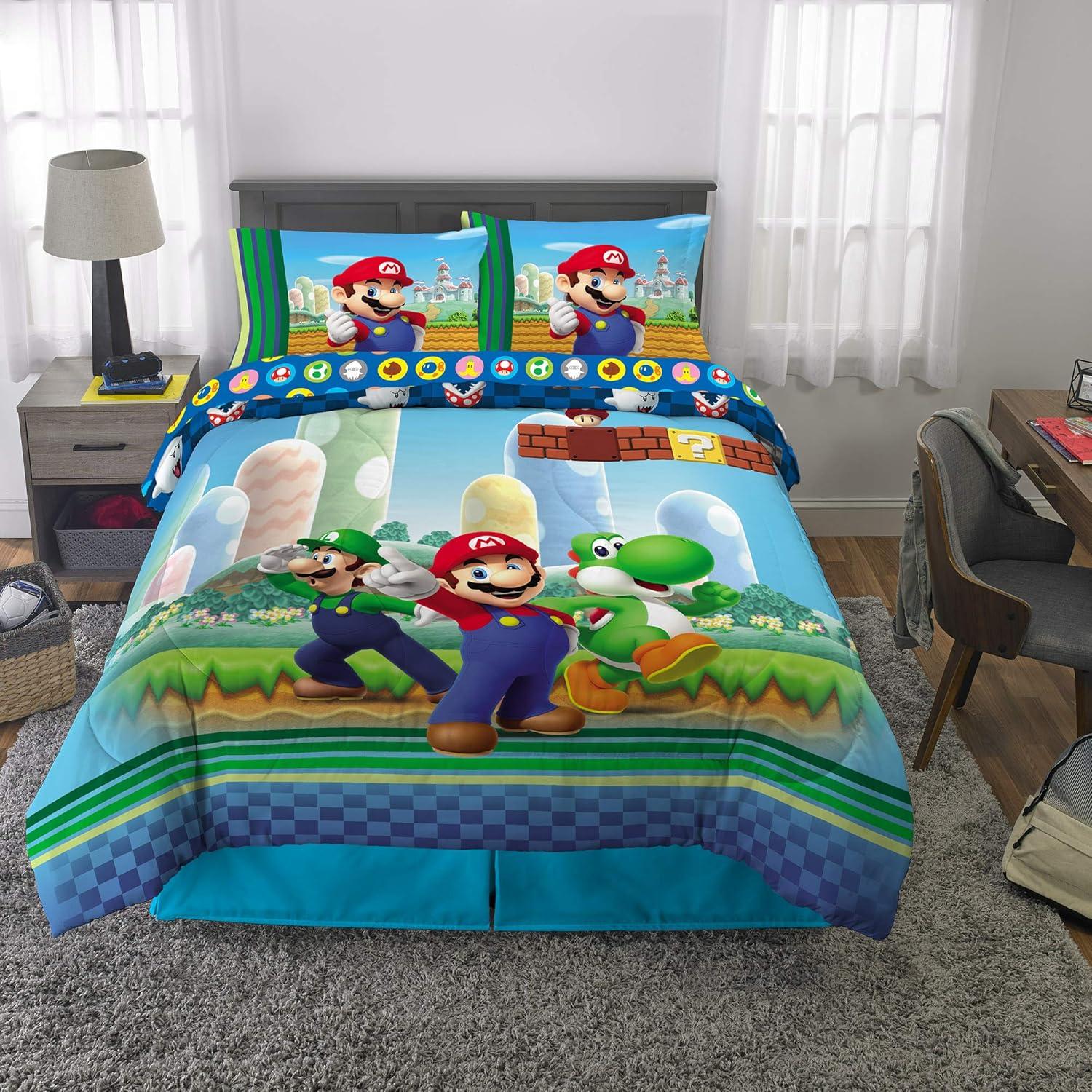 imageThomas amp Friends 4 Piece Toddler Bed Set Super Soft amp Cozy Reversible Microfiber Comforter and Sheets Officially Licensed Product by FrancoMario
