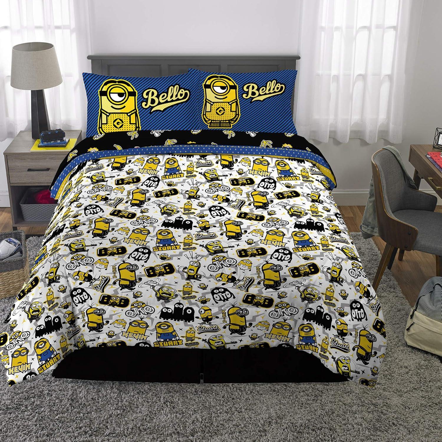 imageThomas amp Friends 4 Piece Toddler Bed Set Super Soft amp Cozy Reversible Microfiber Comforter and Sheets Officially Licensed Product by FrancoMinions the Rise of Gru