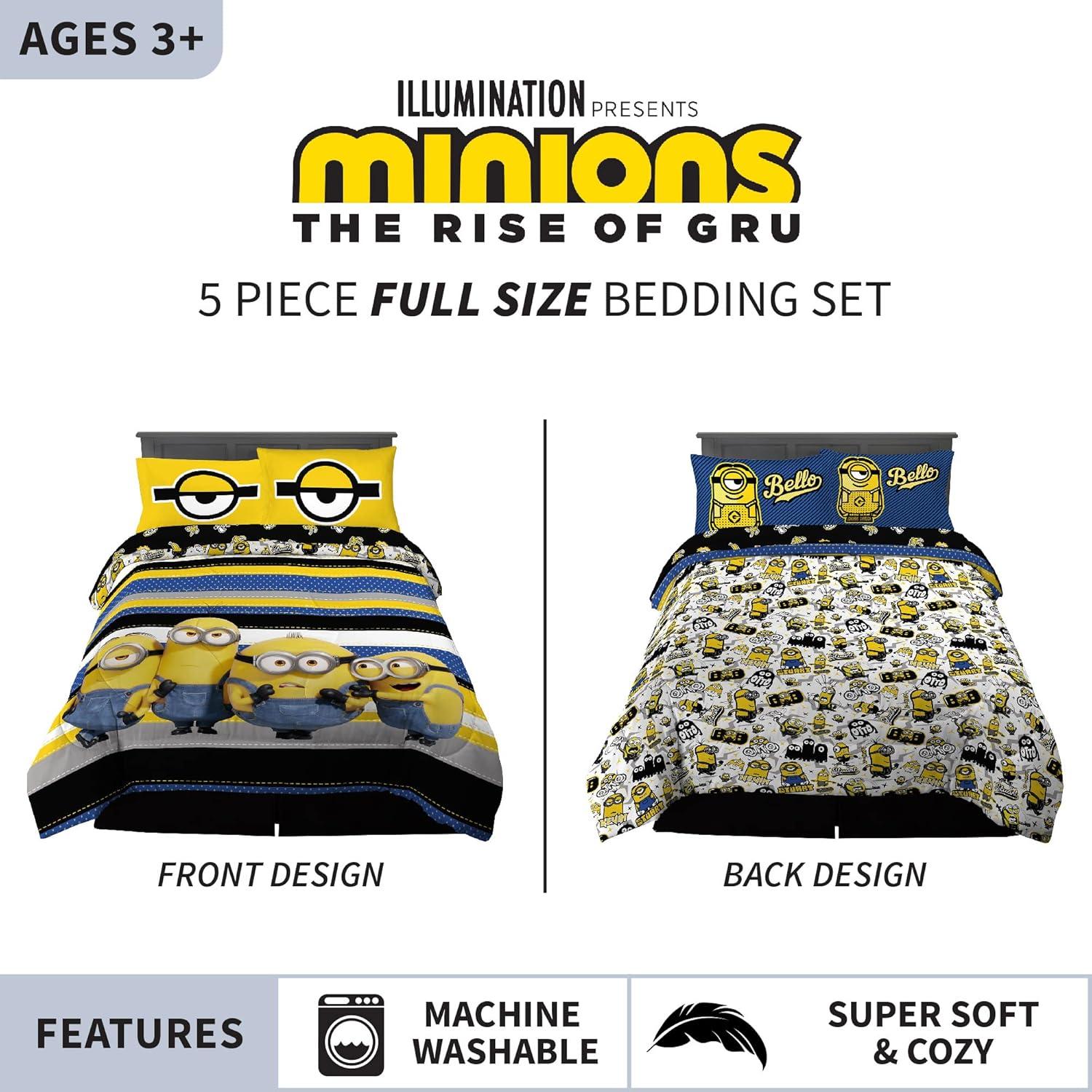 imageThomas amp Friends 4 Piece Toddler Bed Set Super Soft amp Cozy Reversible Microfiber Comforter and Sheets Officially Licensed Product by FrancoMinions the Rise of Gru