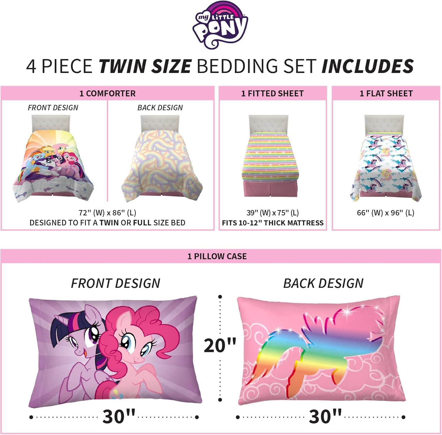 imageThomas amp Friends 4 Piece Toddler Bed Set Super Soft amp Cozy Reversible Microfiber Comforter and Sheets Officially Licensed Product by FrancoMy Little Pony
