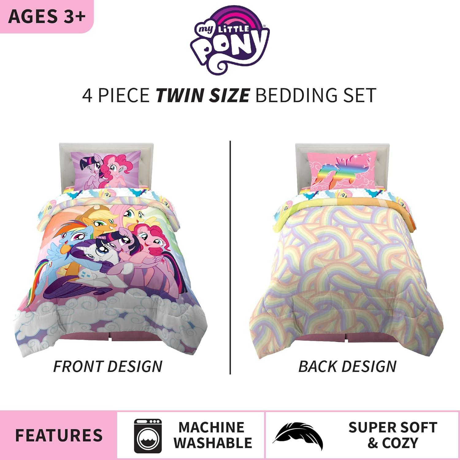 imageThomas amp Friends 4 Piece Toddler Bed Set Super Soft amp Cozy Reversible Microfiber Comforter and Sheets Officially Licensed Product by FrancoMy Little Pony