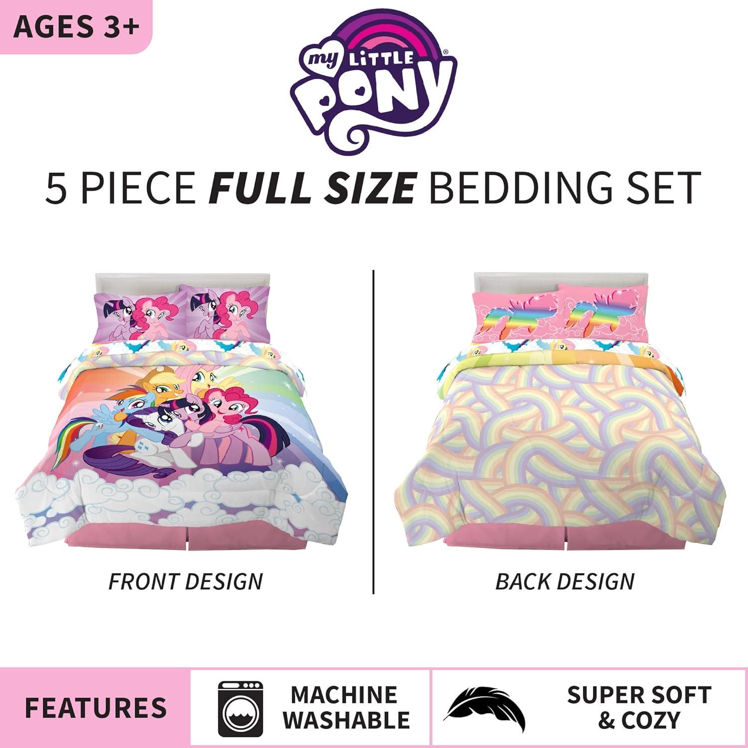 imageThomas amp Friends 4 Piece Toddler Bed Set Super Soft amp Cozy Reversible Microfiber Comforter and Sheets Officially Licensed Product by FrancoMy Little Pony