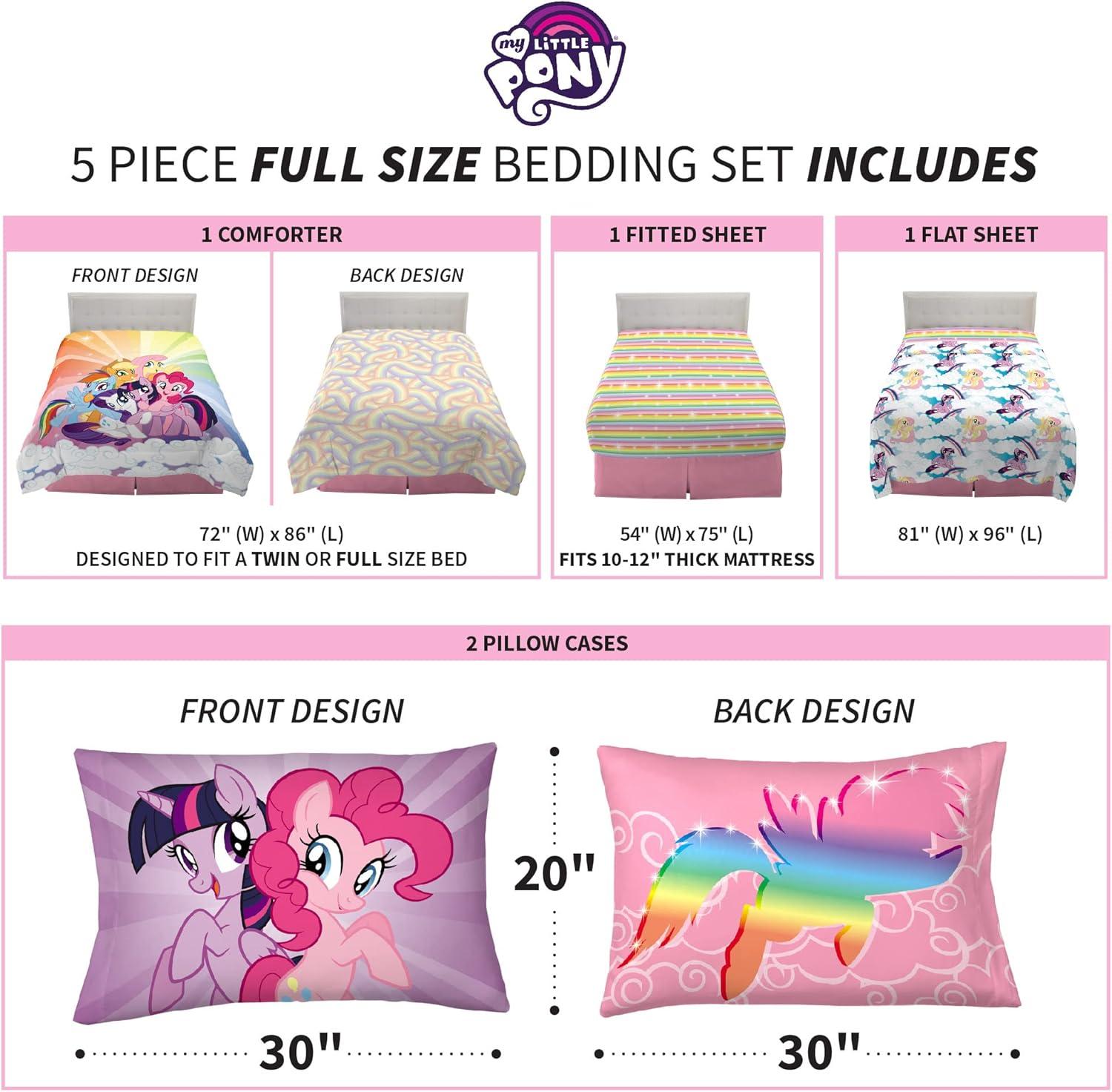 imageThomas amp Friends 4 Piece Toddler Bed Set Super Soft amp Cozy Reversible Microfiber Comforter and Sheets Officially Licensed Product by FrancoMy Little Pony