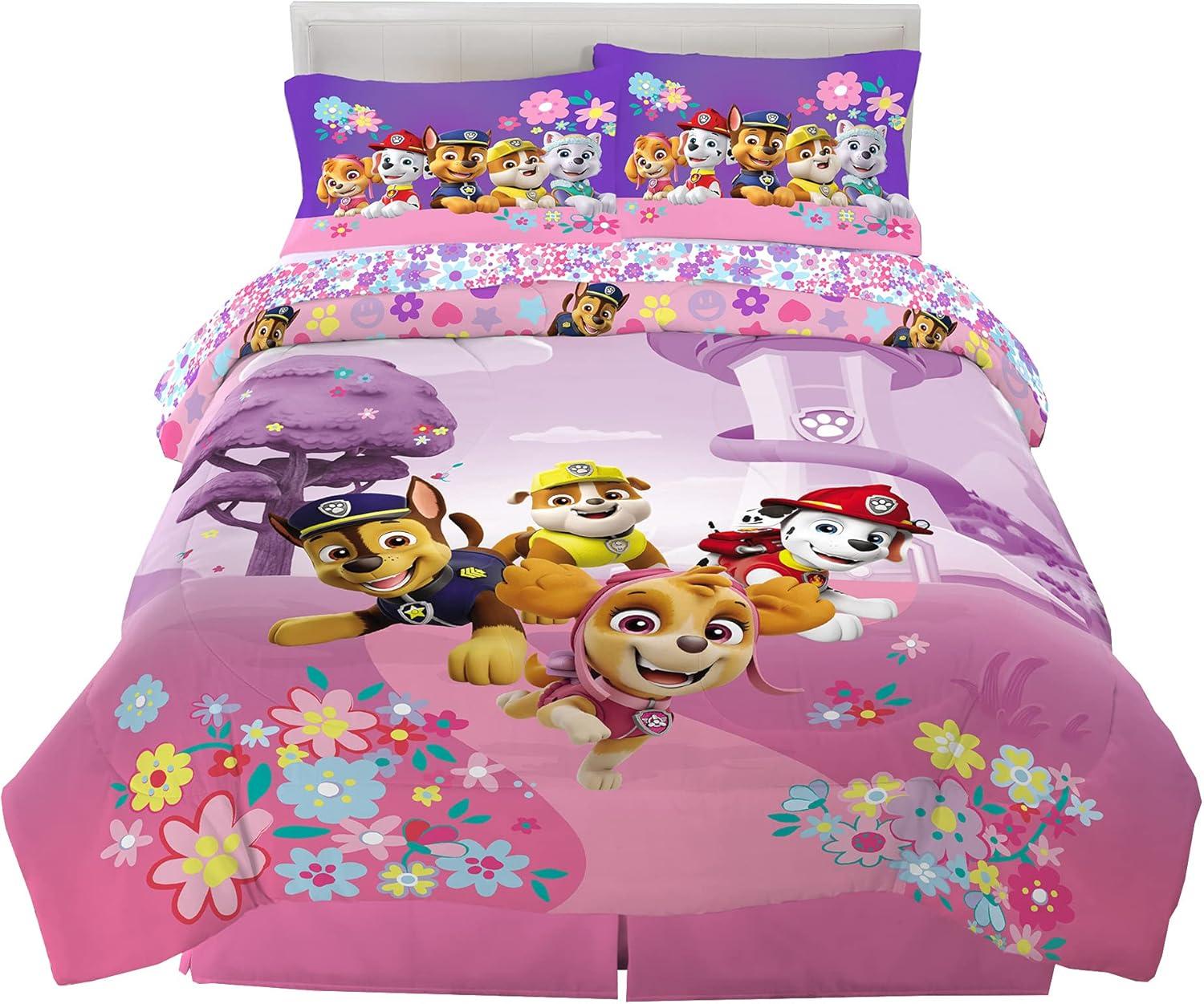 imageThomas amp Friends 4 Piece Toddler Bed Set Super Soft amp Cozy Reversible Microfiber Comforter and Sheets Officially Licensed Product by FrancoPaw Patrol Girls