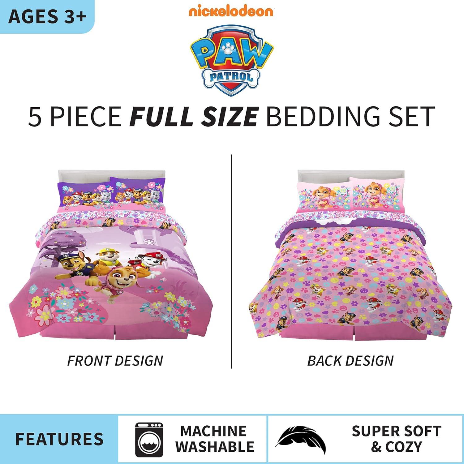 imageThomas amp Friends 4 Piece Toddler Bed Set Super Soft amp Cozy Reversible Microfiber Comforter and Sheets Officially Licensed Product by FrancoPaw Patrol Girls