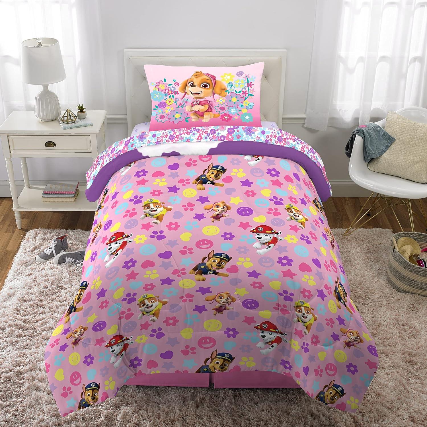 imageThomas amp Friends 4 Piece Toddler Bed Set Super Soft amp Cozy Reversible Microfiber Comforter and Sheets Officially Licensed Product by FrancoPaw Patrol Girls