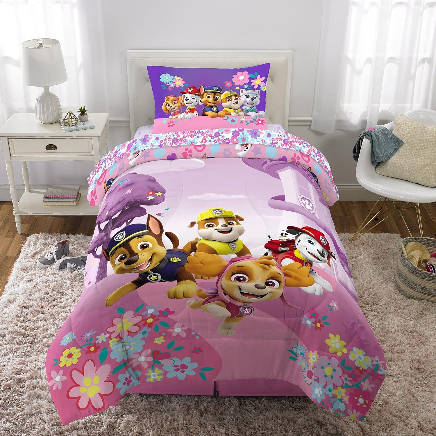 imageThomas amp Friends 4 Piece Toddler Bed Set Super Soft amp Cozy Reversible Microfiber Comforter and Sheets Officially Licensed Product by FrancoPaw Patrol Girls