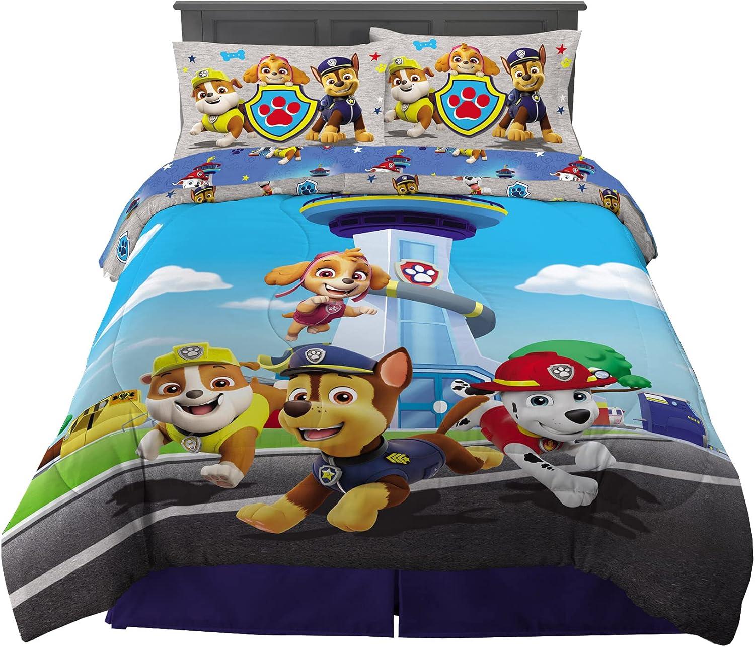 imageThomas amp Friends 4 Piece Toddler Bed Set Super Soft amp Cozy Reversible Microfiber Comforter and Sheets Officially Licensed Product by FrancoPaw Patrol