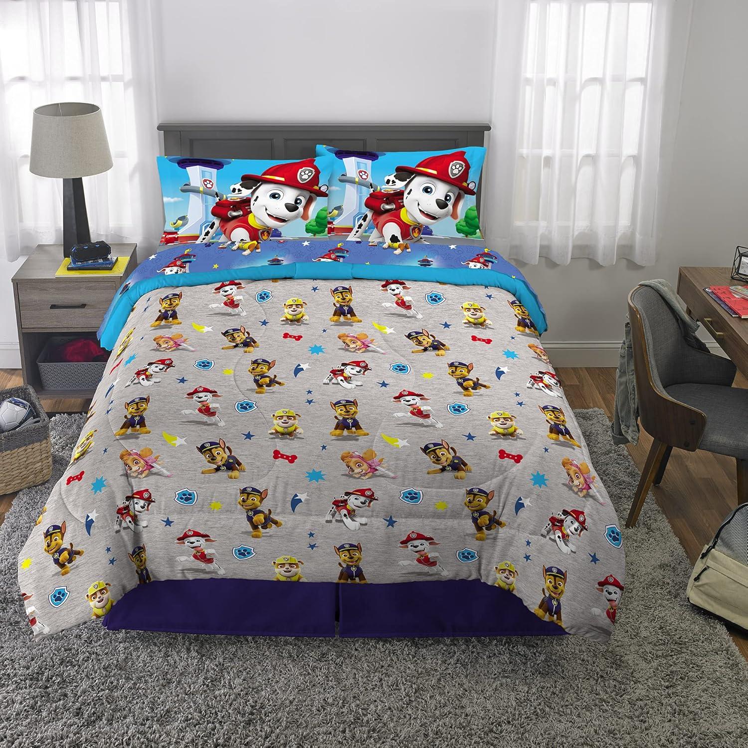 imageThomas amp Friends 4 Piece Toddler Bed Set Super Soft amp Cozy Reversible Microfiber Comforter and Sheets Officially Licensed Product by FrancoPaw Patrol