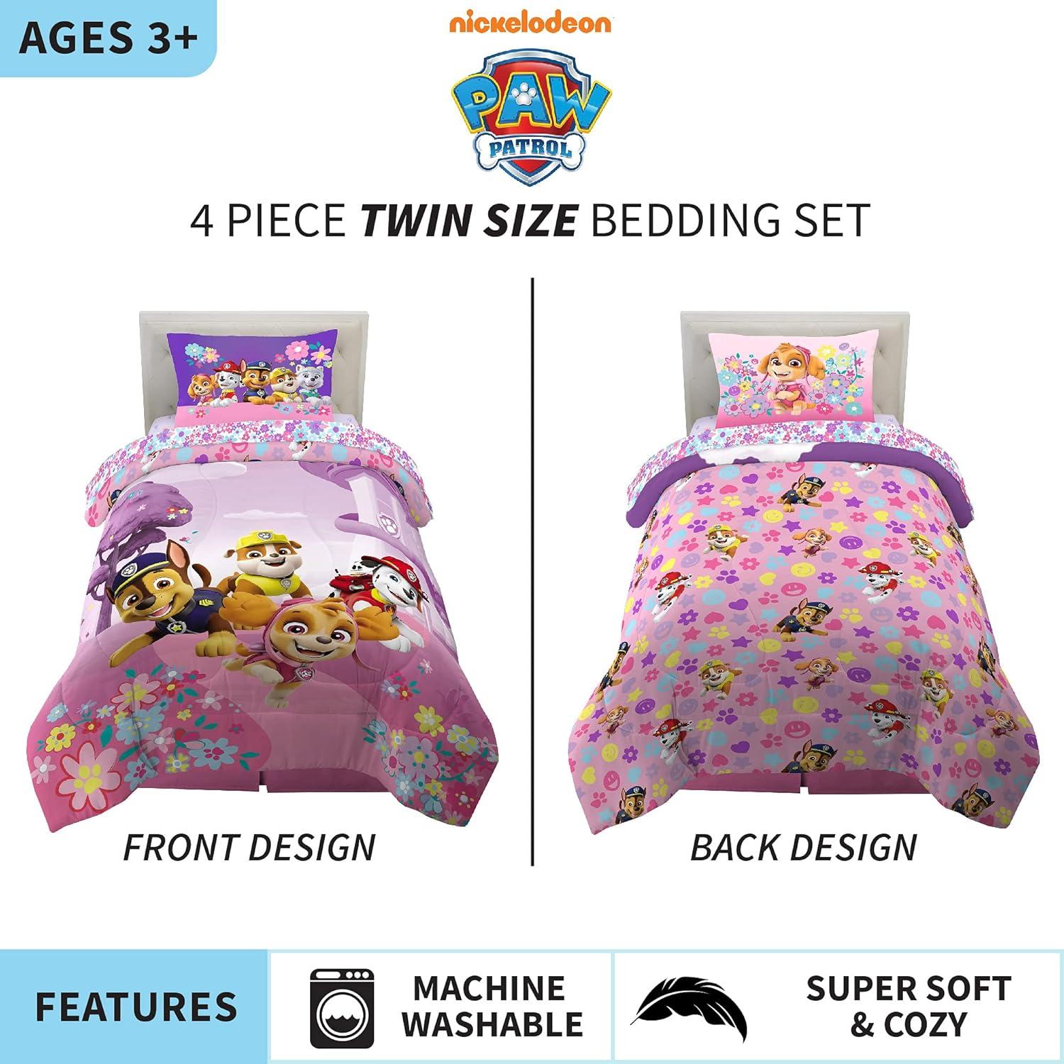 imageThomas amp Friends 4 Piece Toddler Bed Set Super Soft amp Cozy Reversible Microfiber Comforter and Sheets Officially Licensed Product by FrancoPaw Patrol Girls