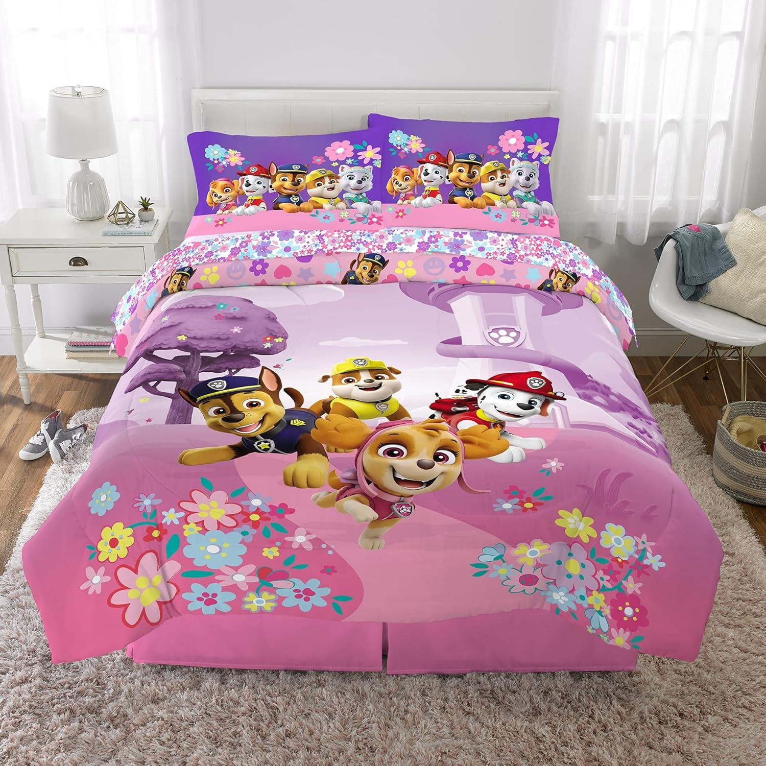 imageThomas amp Friends 4 Piece Toddler Bed Set Super Soft amp Cozy Reversible Microfiber Comforter and Sheets Officially Licensed Product by FrancoPaw Patrol Girls