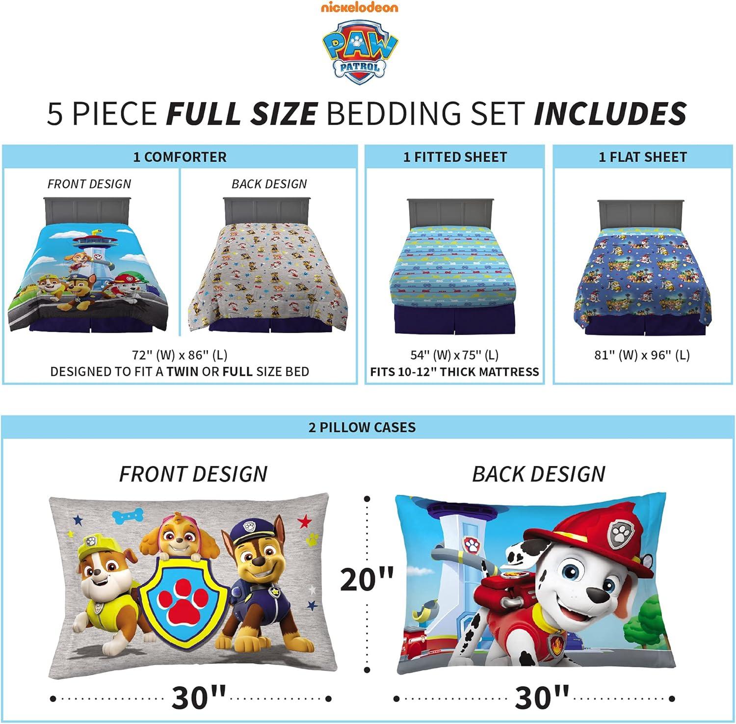 imageThomas amp Friends 4 Piece Toddler Bed Set Super Soft amp Cozy Reversible Microfiber Comforter and Sheets Officially Licensed Product by FrancoPaw Patrol