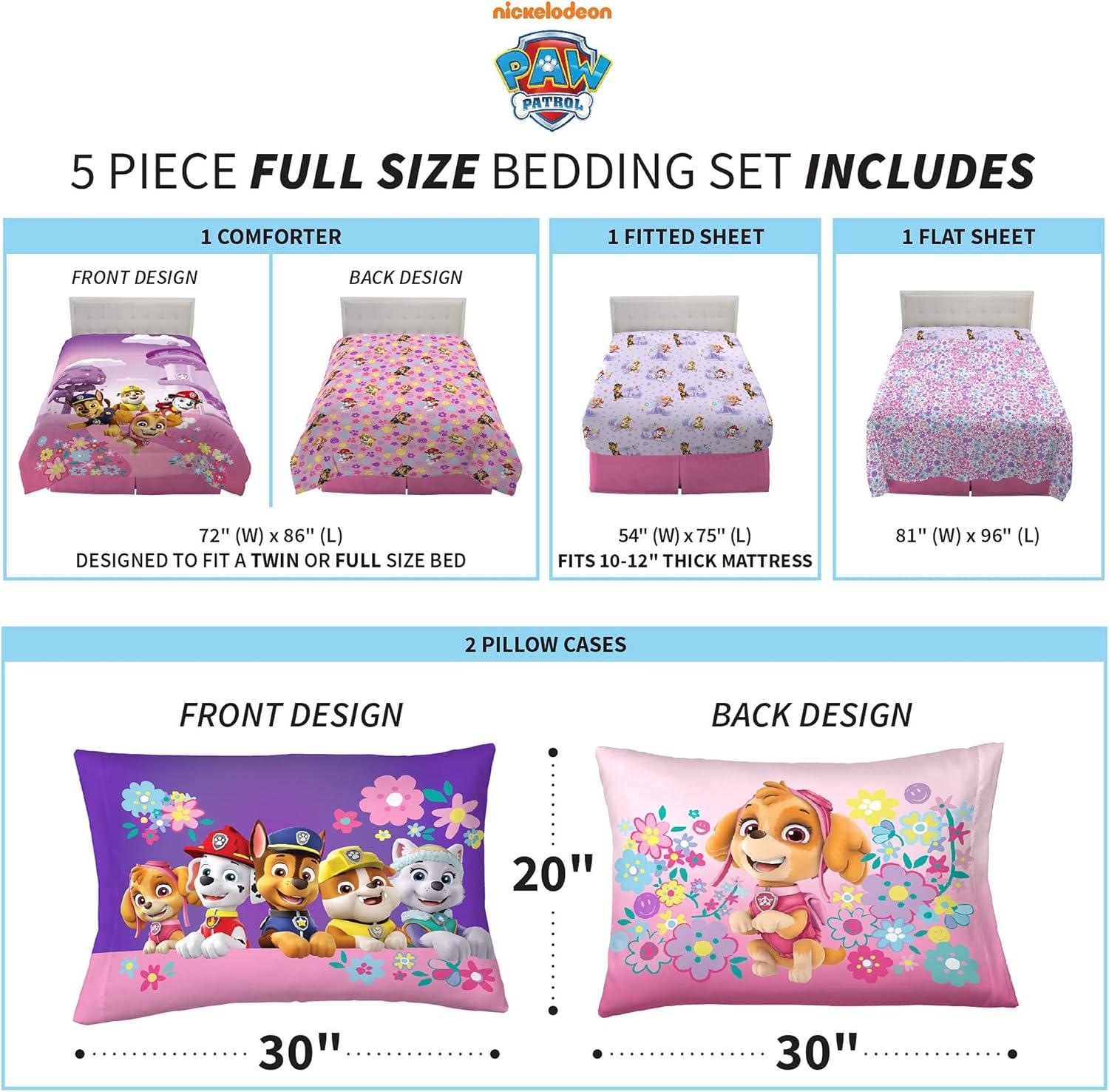 imageThomas amp Friends 4 Piece Toddler Bed Set Super Soft amp Cozy Reversible Microfiber Comforter and Sheets Officially Licensed Product by FrancoPaw Patrol Girls